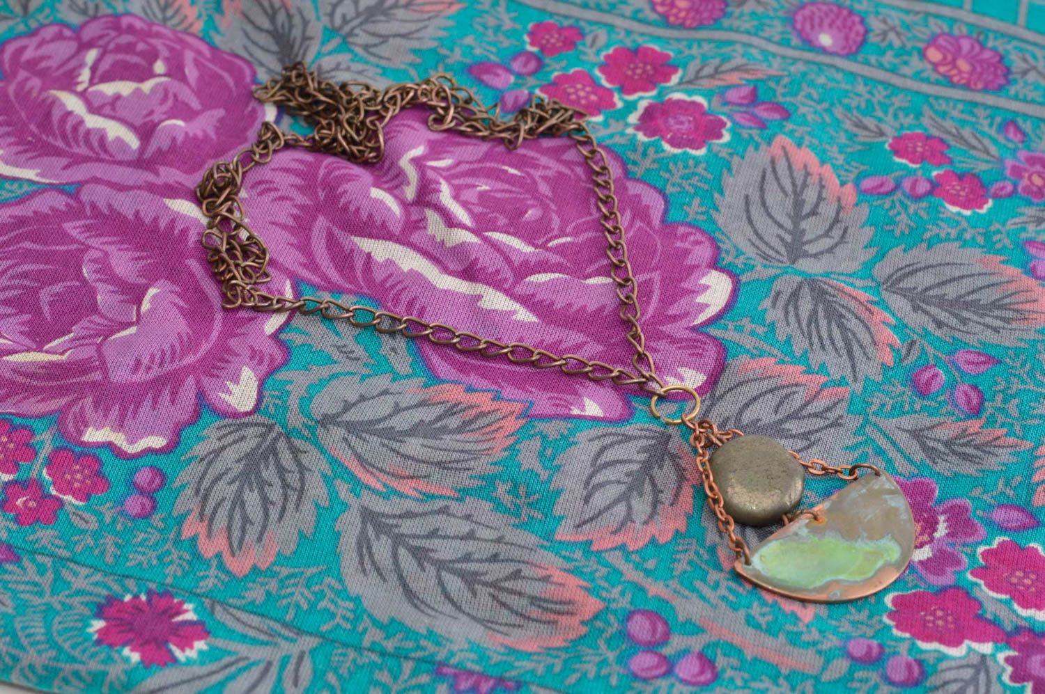 Handmade jewelry copper jewelry female pendant neck accessory stone pendant photo 2