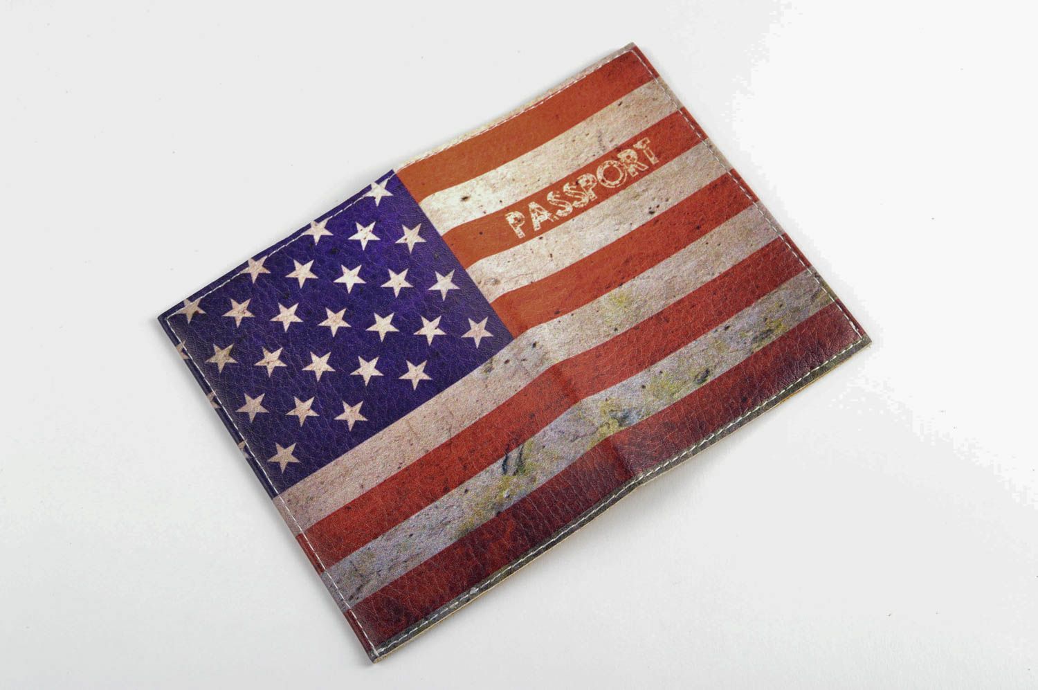 Funda para pasaporte artesanal regalo original estuche de cuero Estados Unidos foto 4