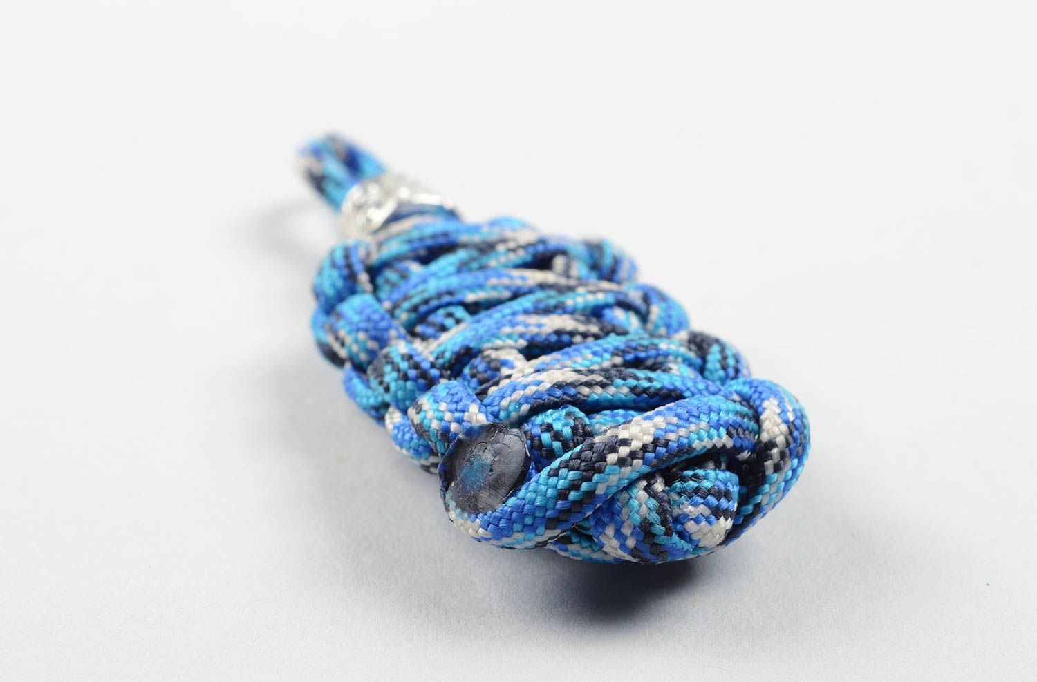 Llavero de paracord azul llavero hecho a mano de cuerda regalo para amigo  foto 4