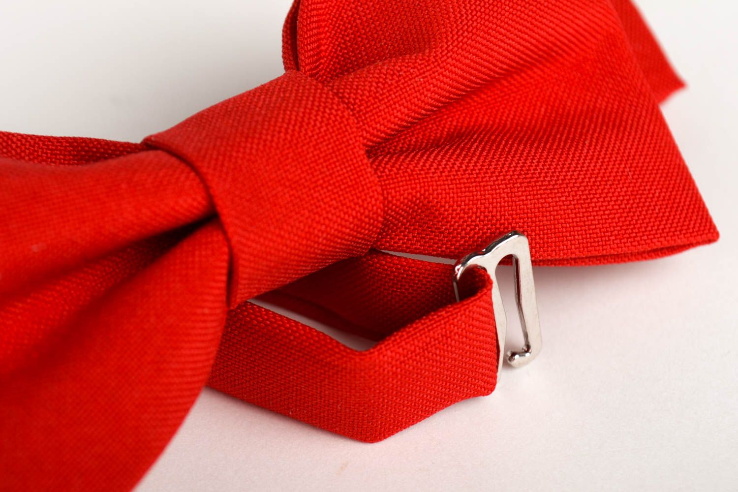Corbata de lazo artesanal pajarita moderna roja original accesorio unisex foto 4