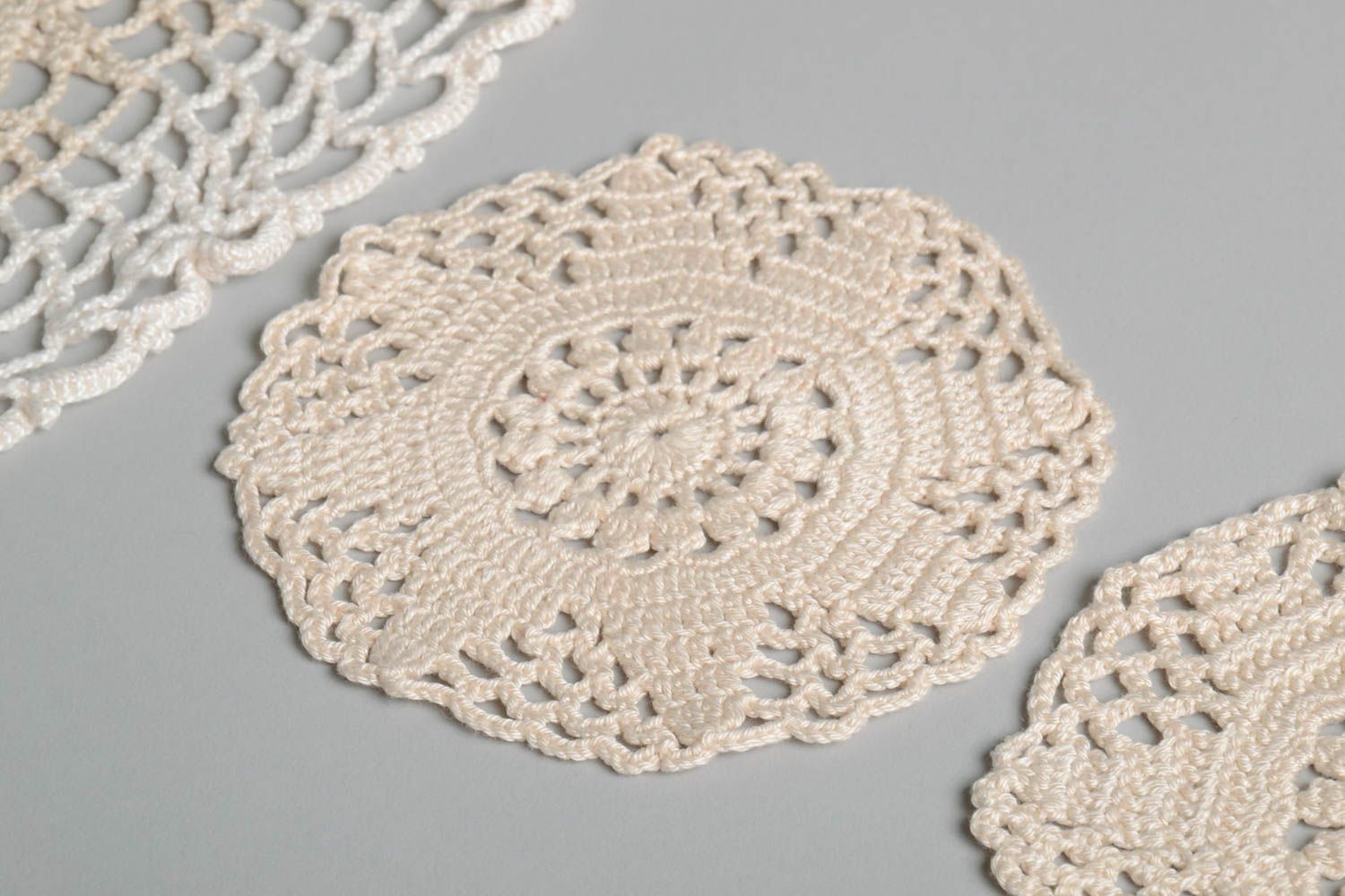 Handmade crocheted napkin table white napkins home decor kitchen ideas photo 3