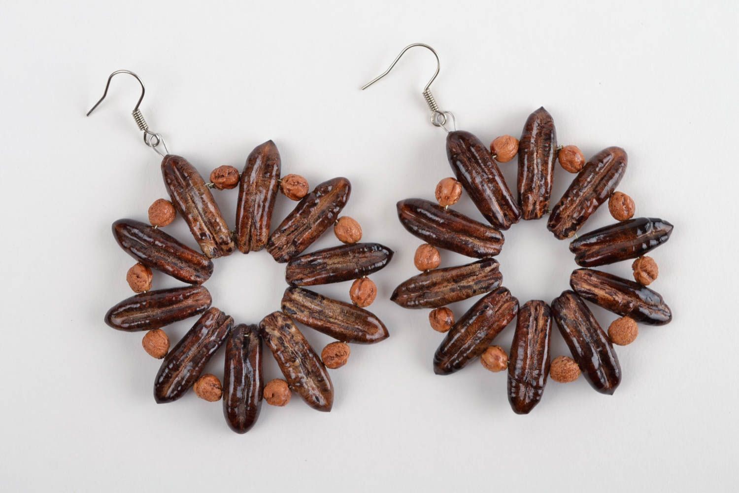 Ohrringe aus Holz handmade Damen Ohrringe Schmuck handgemacht Geschenk stilvoll foto 2