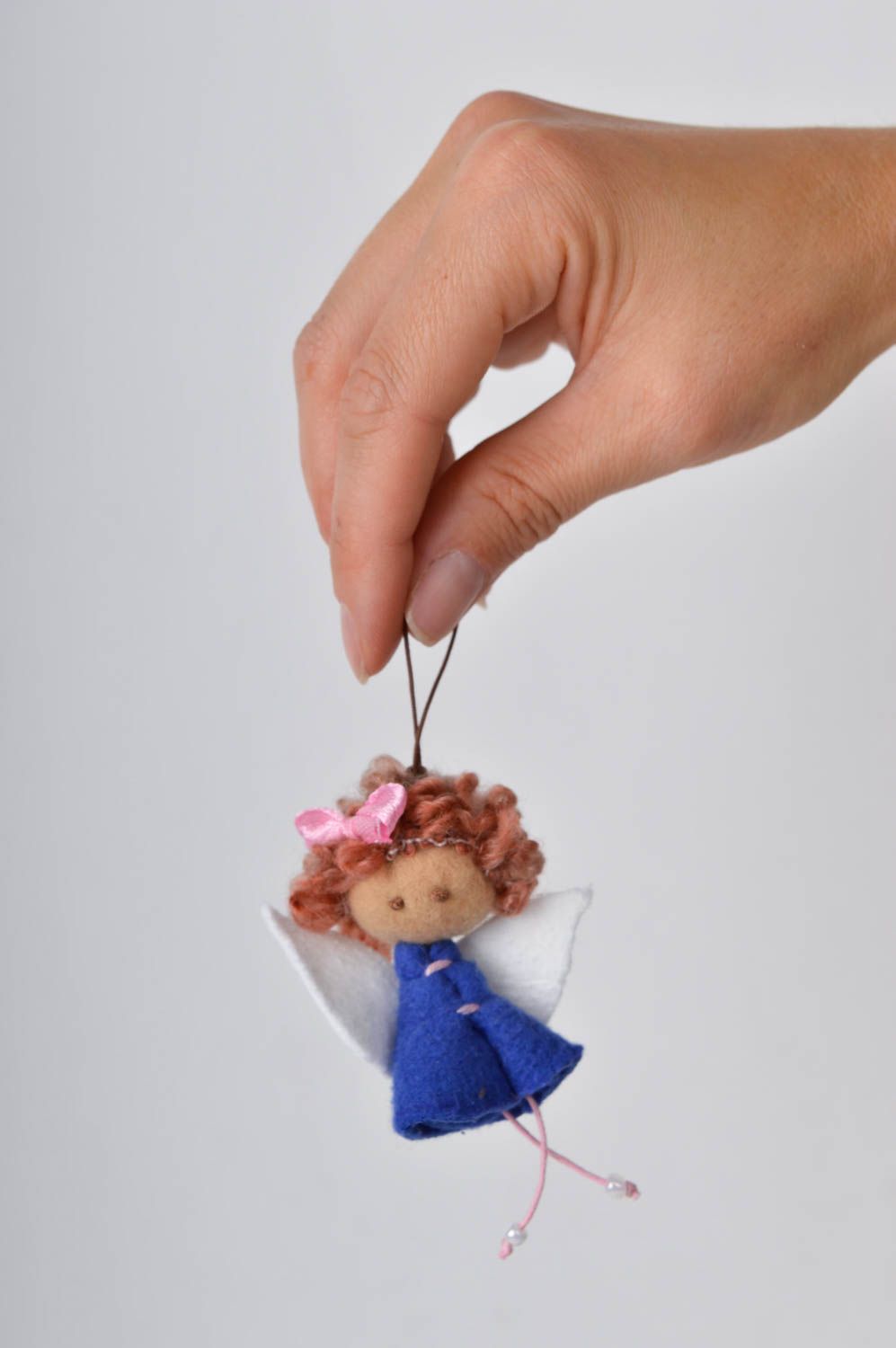 Handmade keychain unusual toy textile doll gift ideas gift for children photo 3