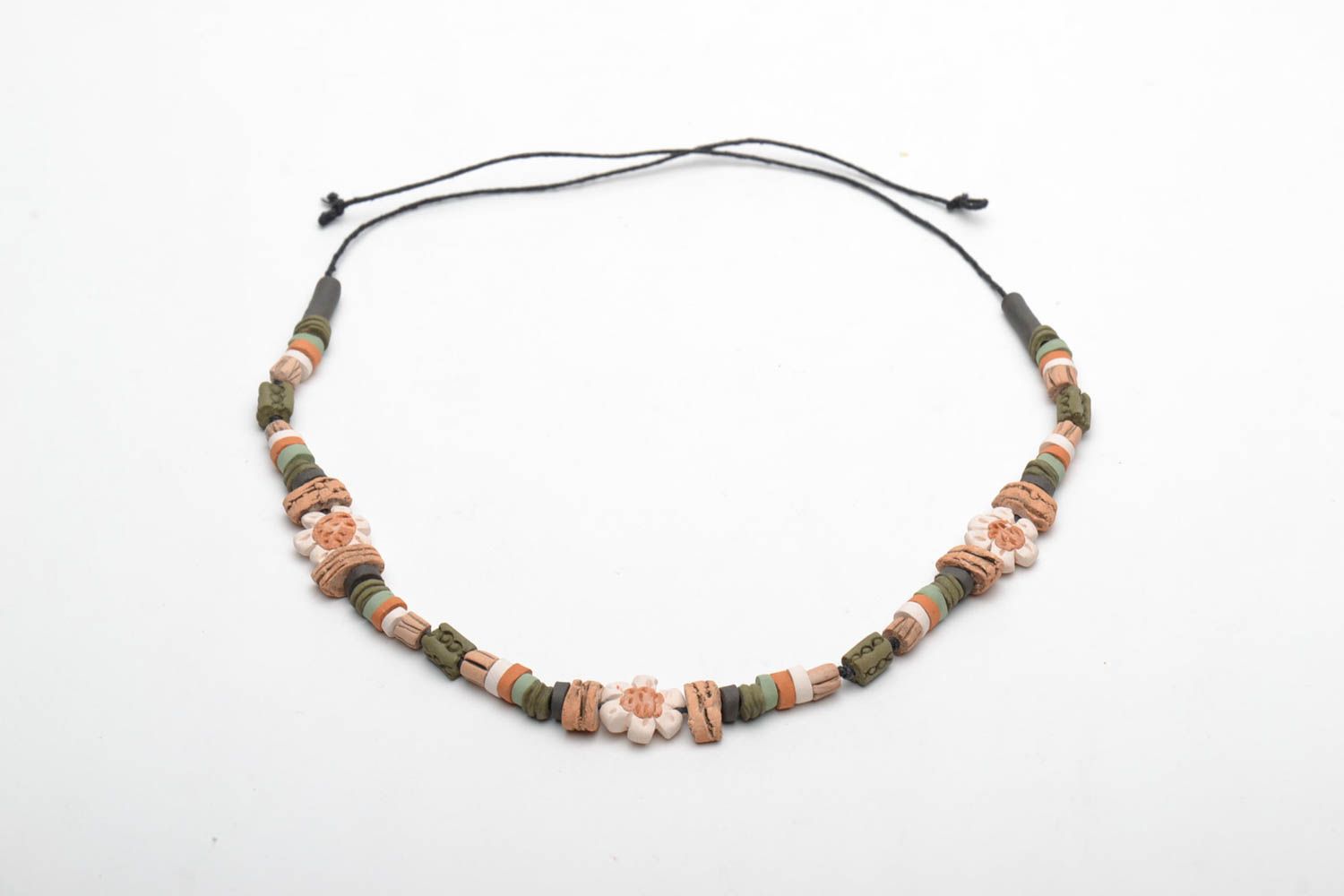 Interesting ceramic bead necklace photo 4