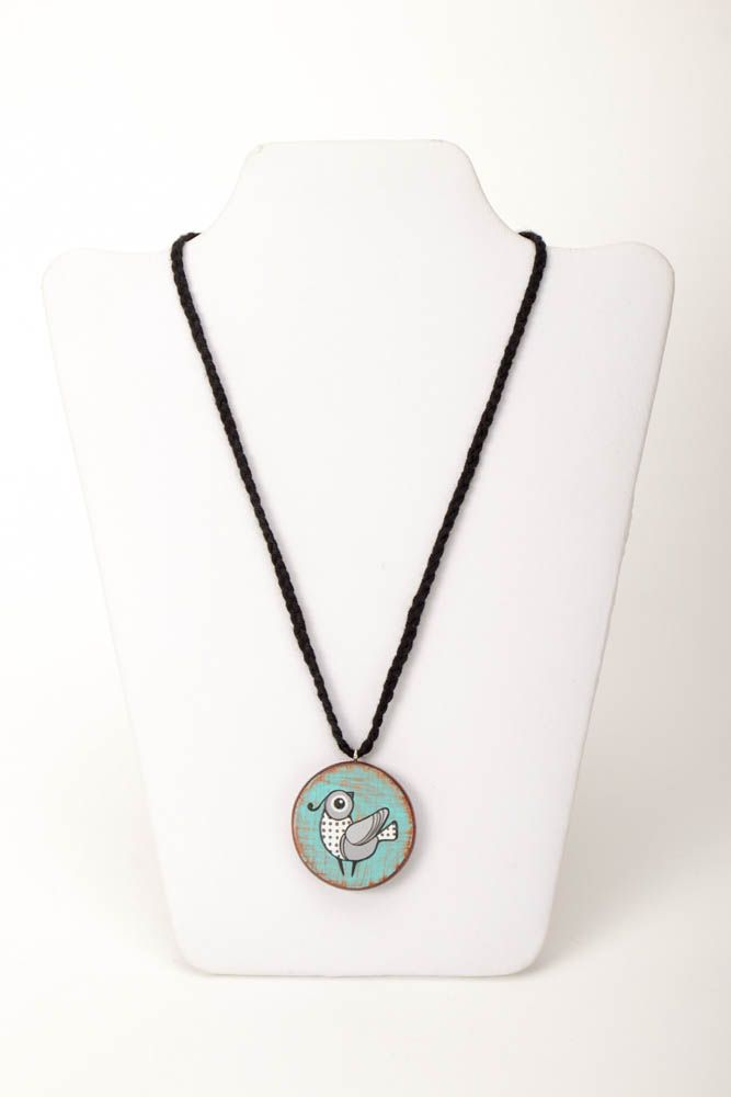 Handmade pendant designer pendant unusual gift wooden accessory gift for girl photo 2