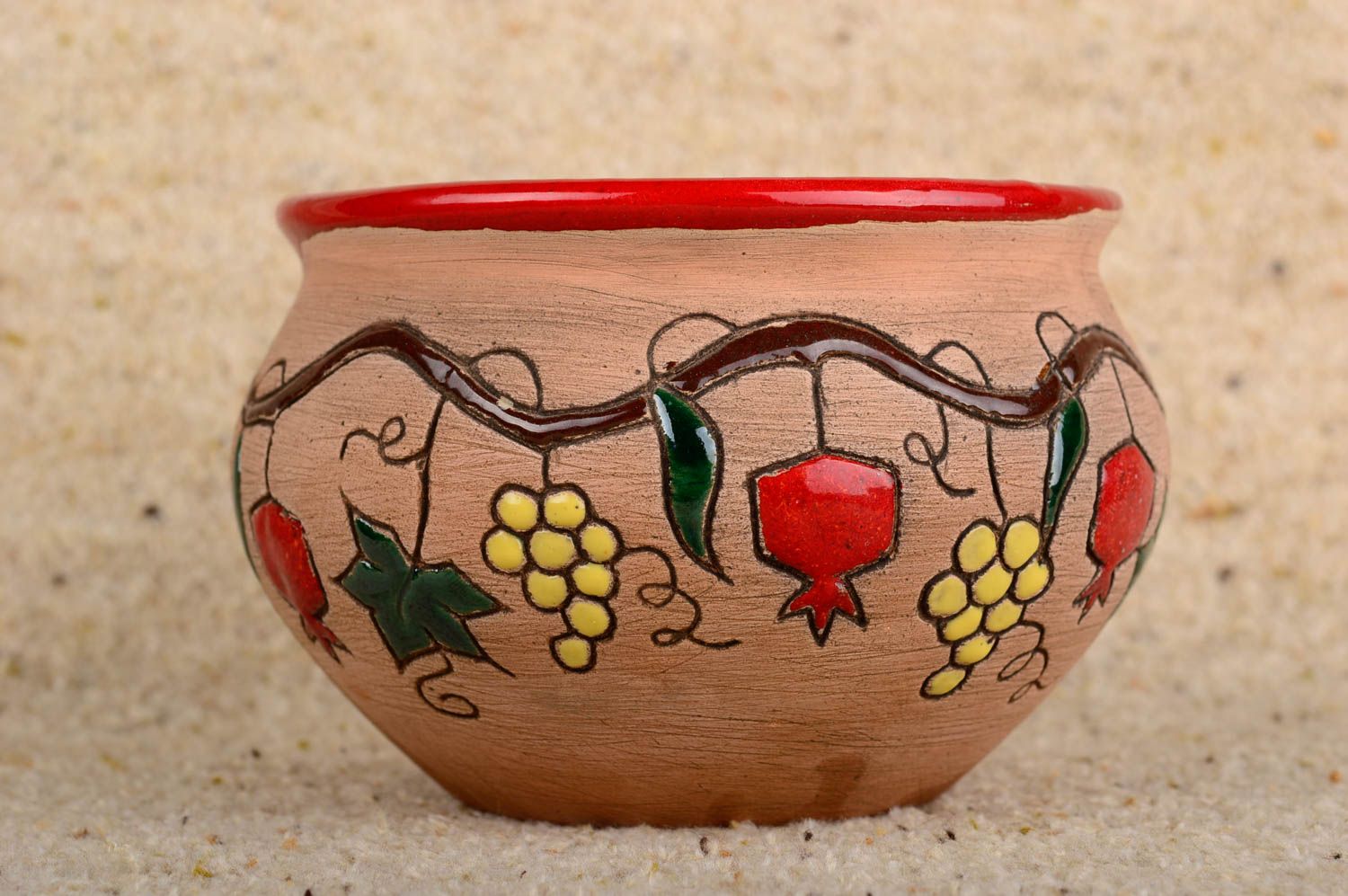 Suppenterrine Keramik handgemacht Geschirr aus Ton gemustert Deko für Haus foto 1