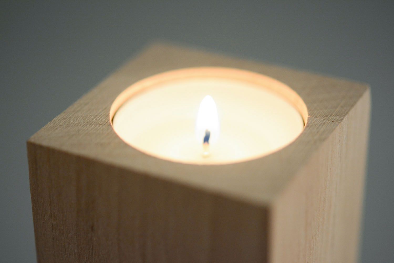 Wooden blank candle holder photo 2