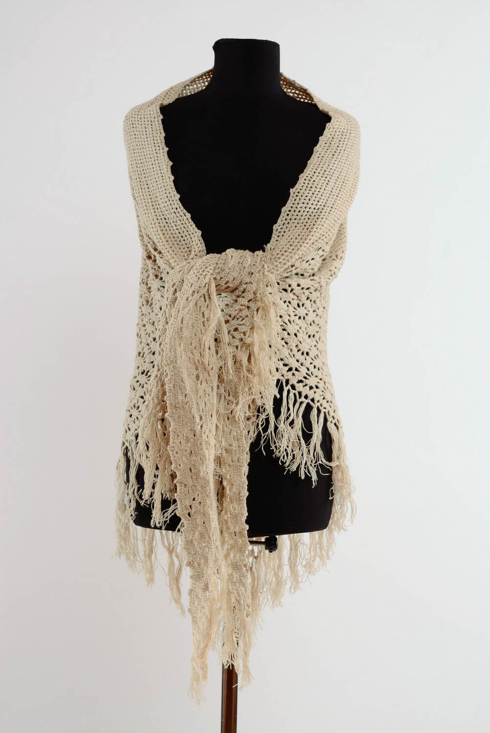 Beige cashmere shawl photo 1