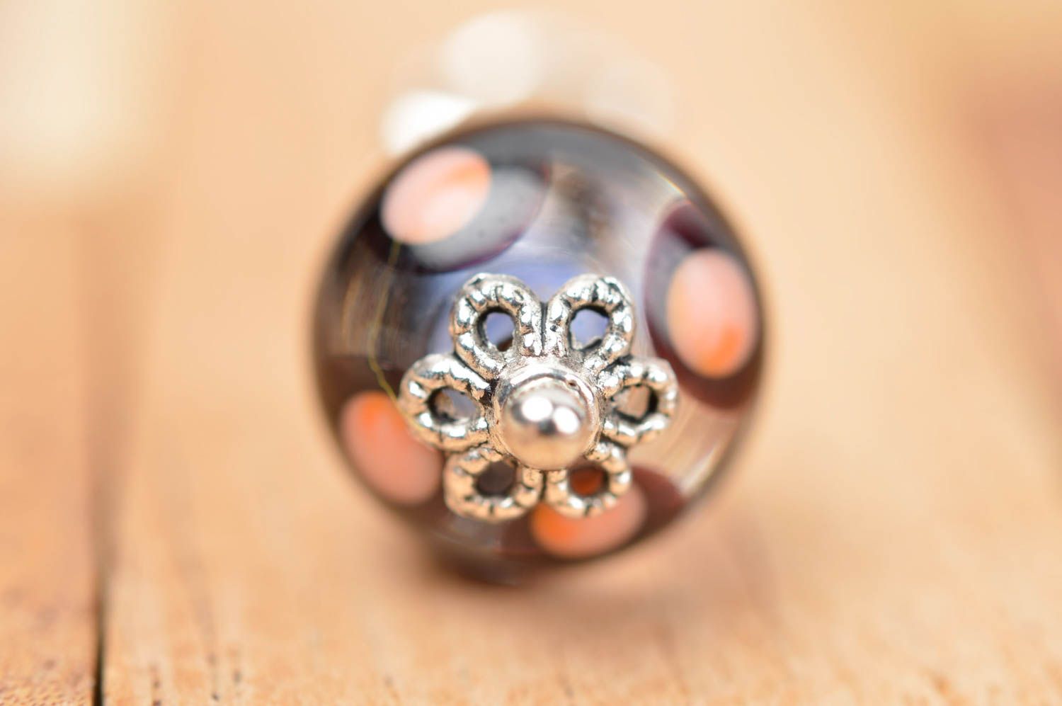 Handmade designer glass pendant unusual graceful jewelry elegant bead pendant photo 4