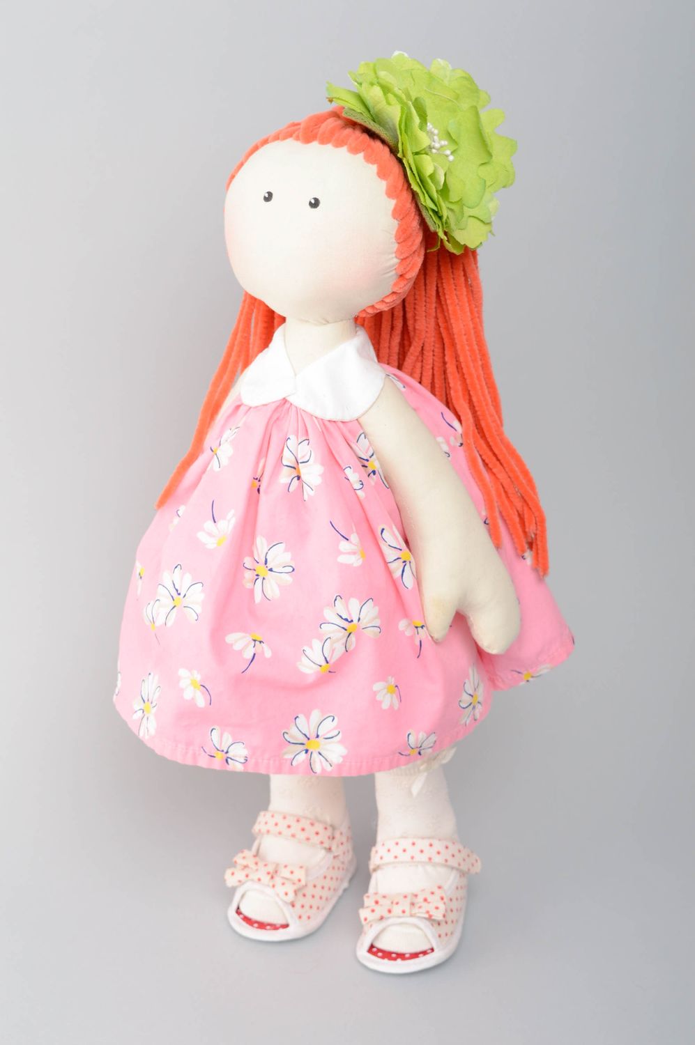 Авторская кукла с длинными рыжими волосами  фото 1