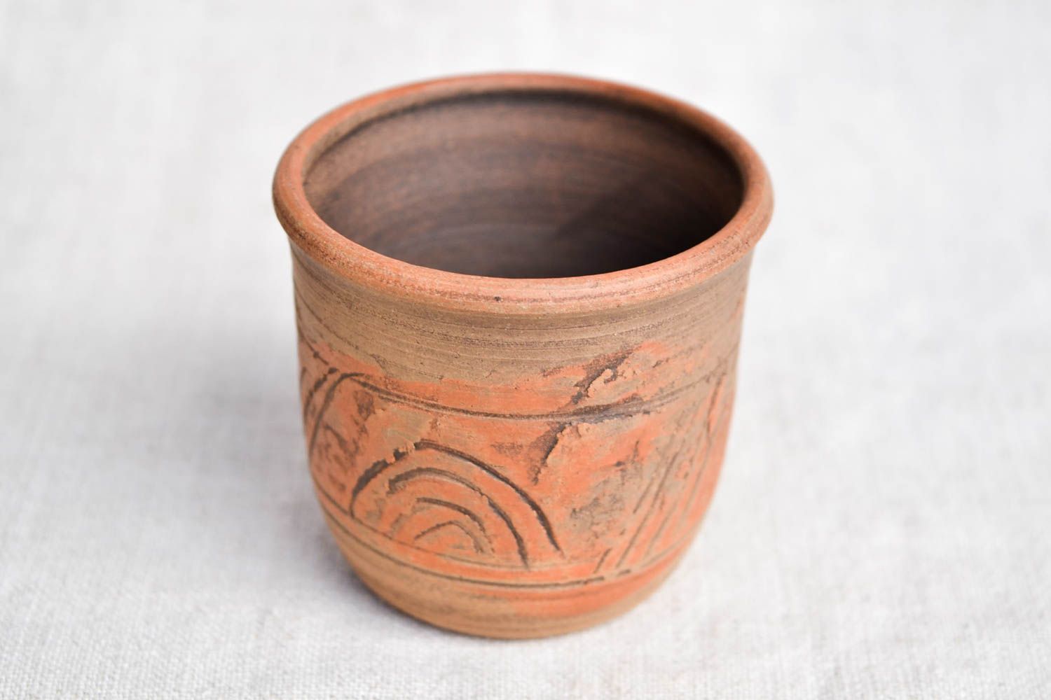 Vaso de arcilla artesanal accesorio de cocina vajilla original de cerámica foto 4