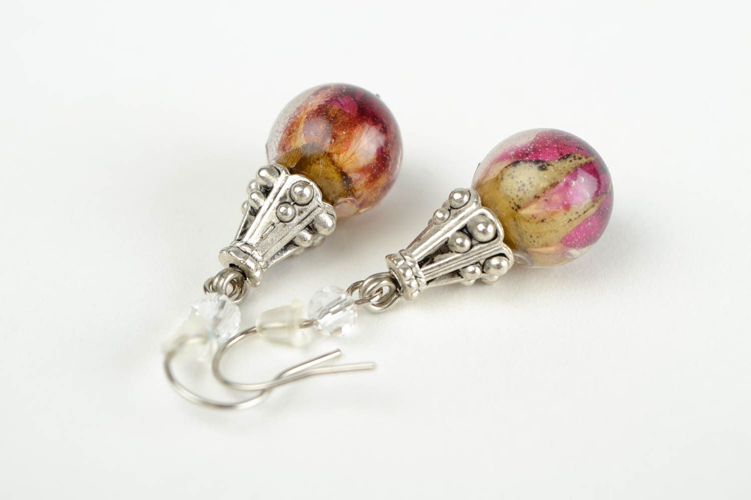 Handmade designer earrings unusual jewelry with roses stylish elegant jewelry photo 5