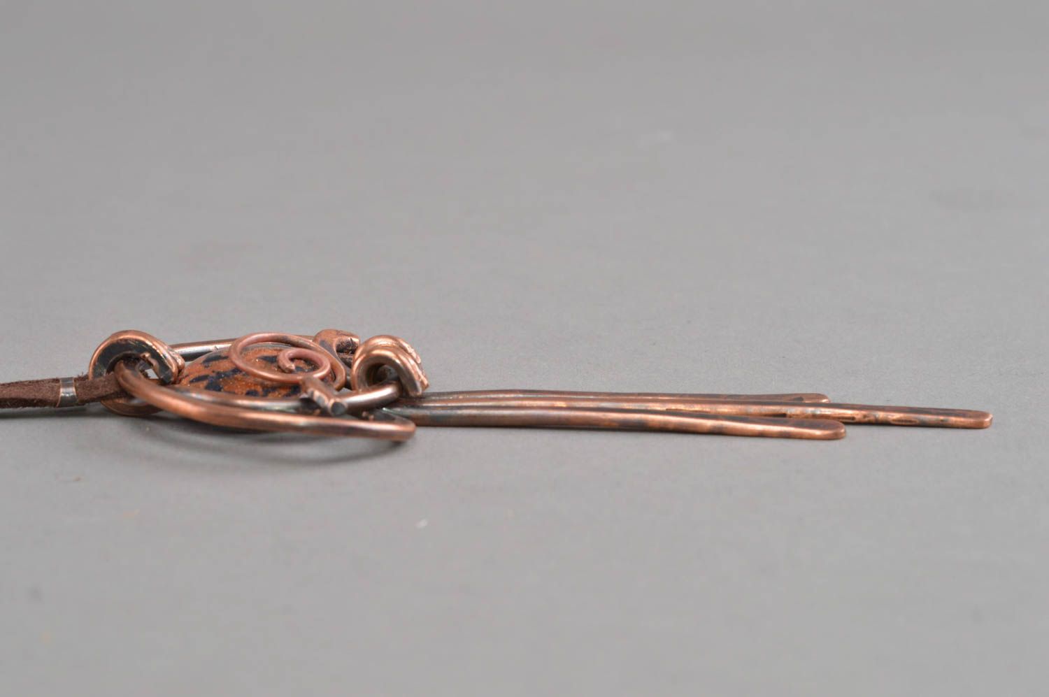 Colgante de cobre con aventurina bisutería artesanal accesorio para mujer  foto 4