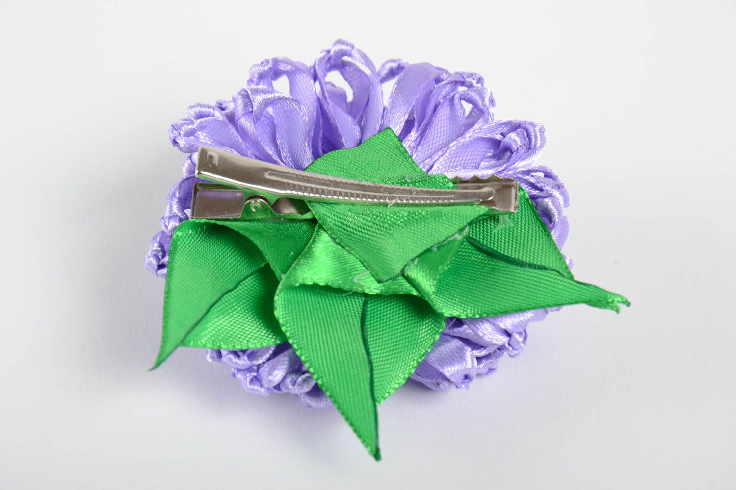 Handmade designer hair clip lilac beautiful accessory for hair cute hair clip photo 2