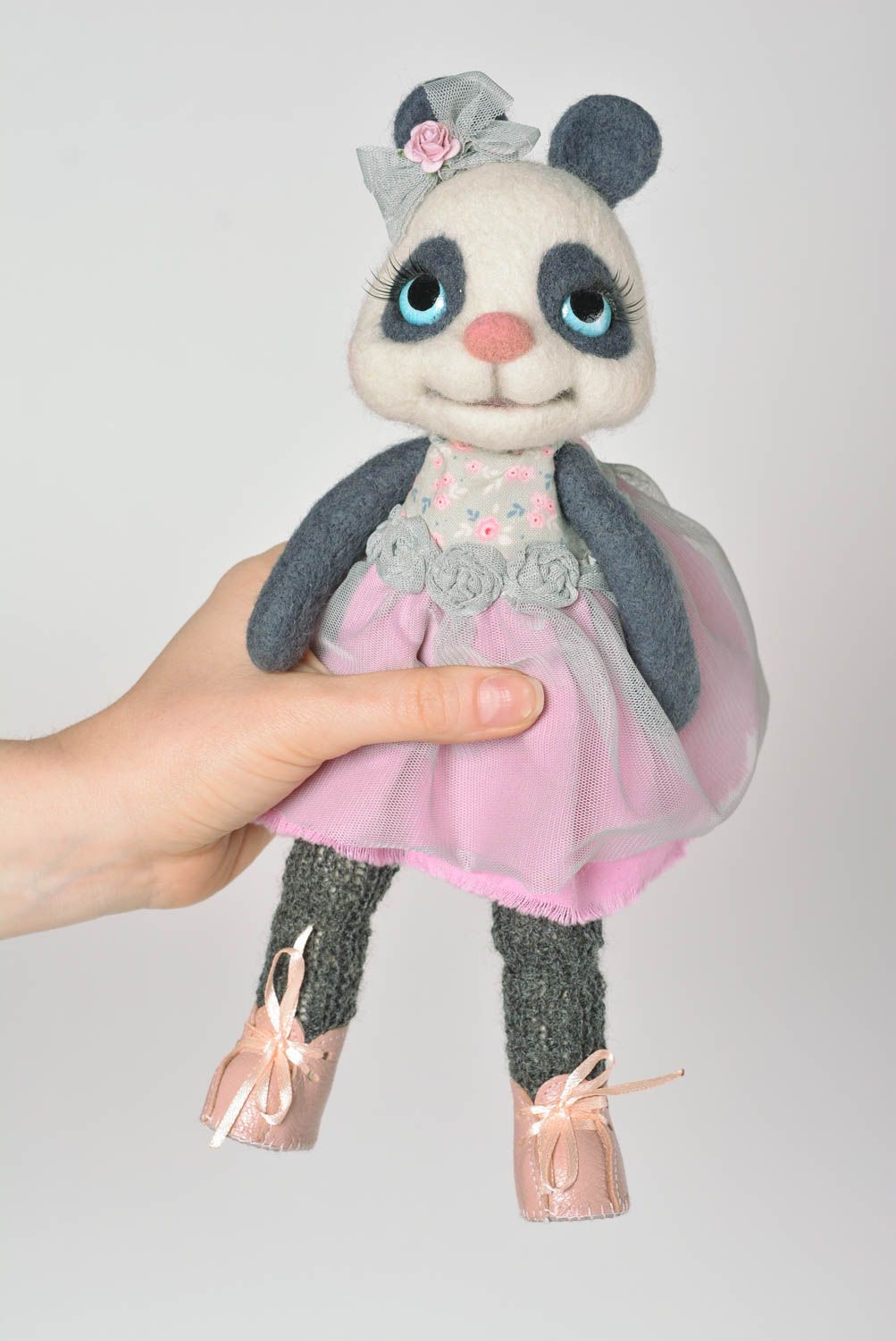 Pandabär Spielzeug handmade Kinder Kuscheltier Haus Dekor Geschenk für Mädchen foto 2