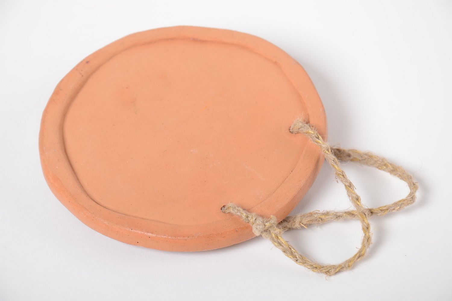 Décoration à suspendre ronde en argile faite main d'intérieur avec pavots photo 3