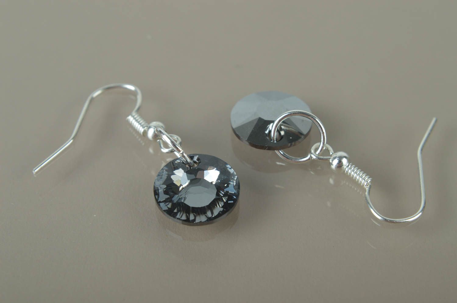 Ohrringe für Damen Ohrringe aus Glas handmade Ohrringe Schmuck Ohrhänger rund foto 4