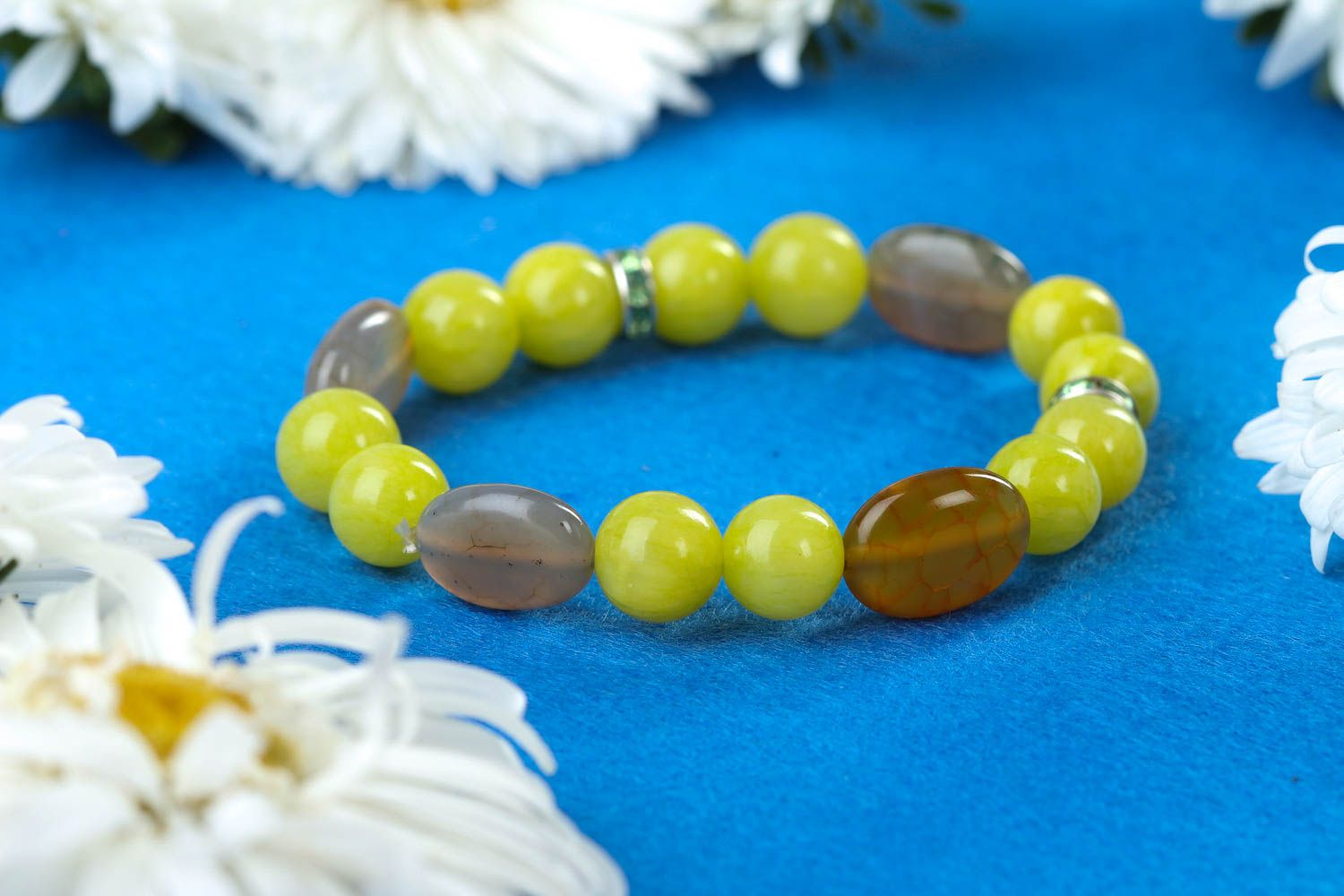 Handmade natural stone bracelet vintage trendy jewelry with natural stones photo 1