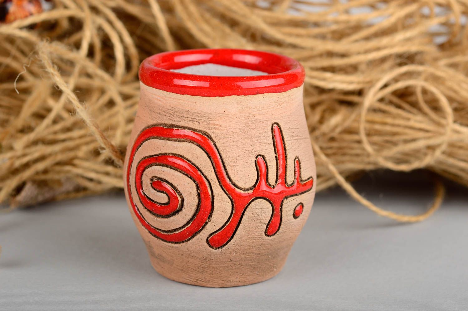 Vaso para chupito de cerámica hecho a mano utensilio de cocina regalo original foto 5