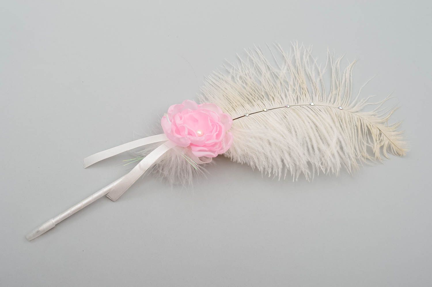 Handmade pen designer pen with feathers for wedding bridal accessories photo 2