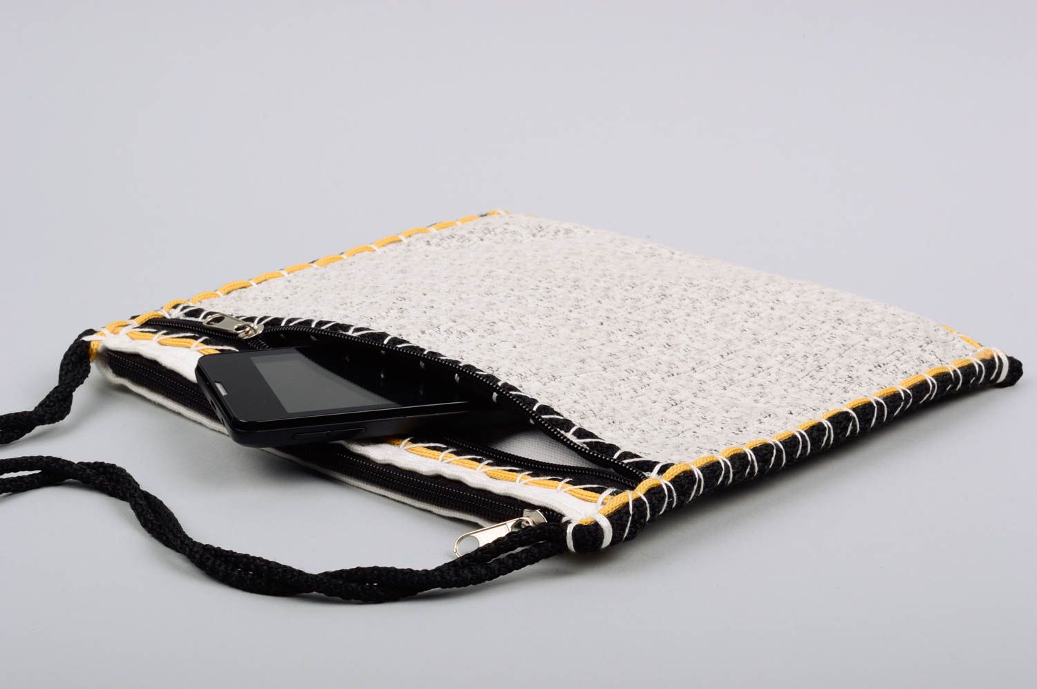 Handmade unusual shoulder bag stylish accessories textile beautiful presents photo 3