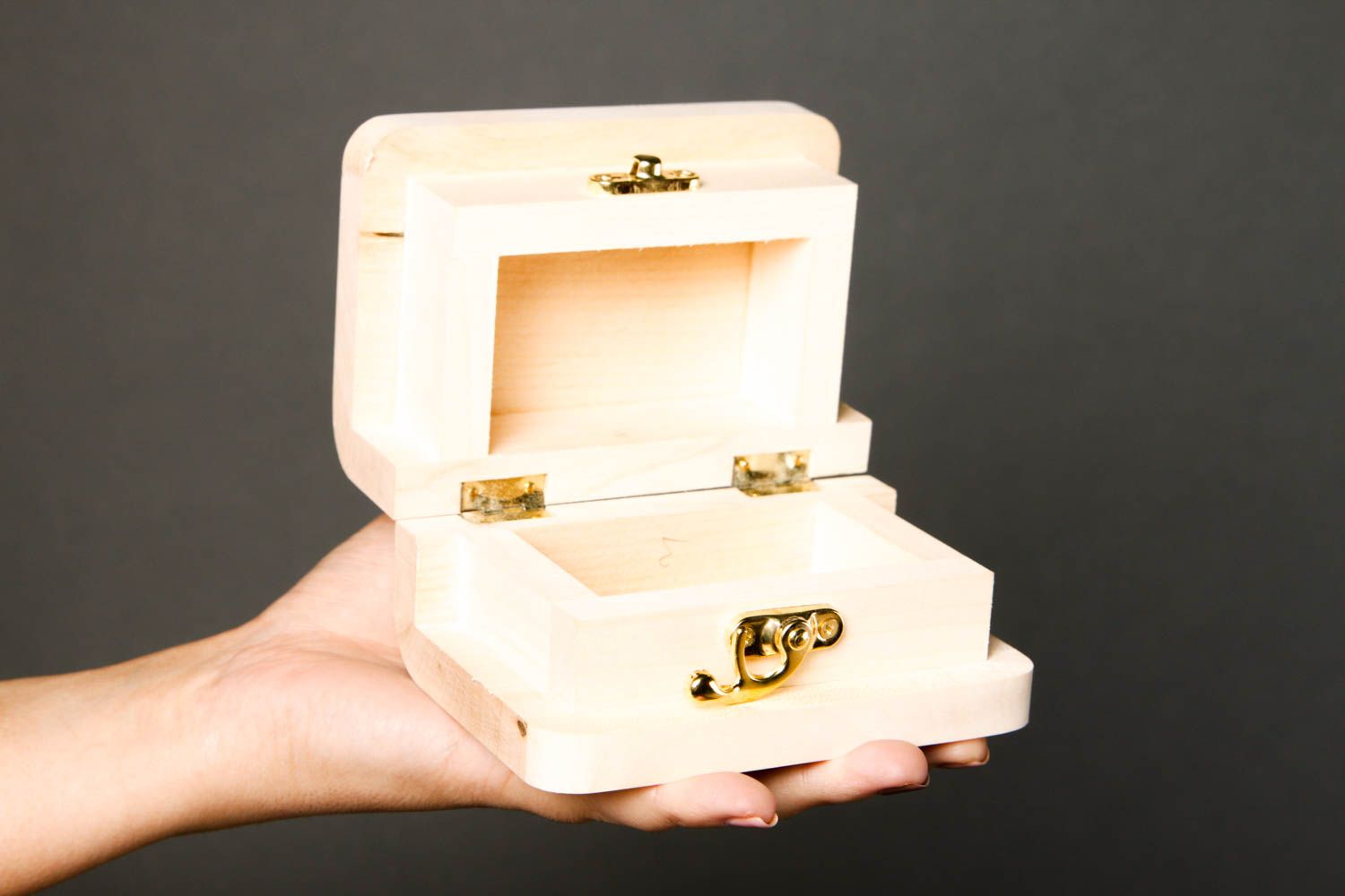 Cute handmade wooden blank box jewelry box design art materials art supplies photo 2