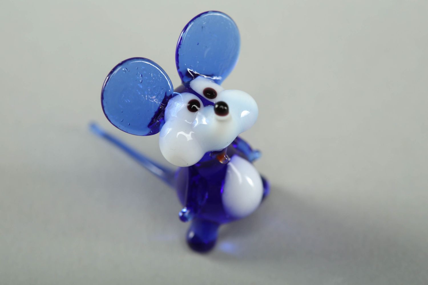 Small glass statuette Mouse with Long Tail photo 2