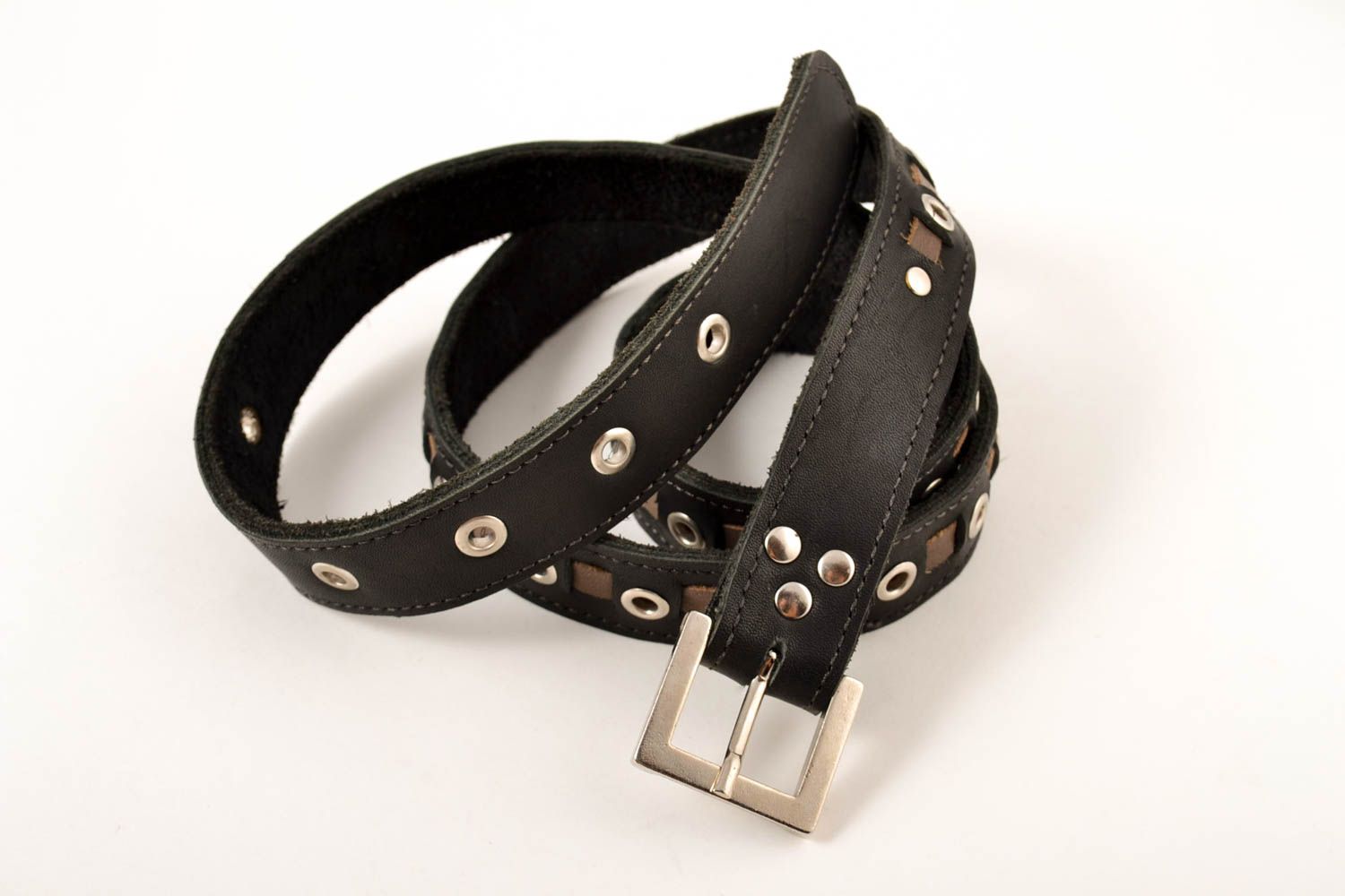 Cinturón de cuero hecho a mano ropa masculina accesorio de moda bonito original foto 5