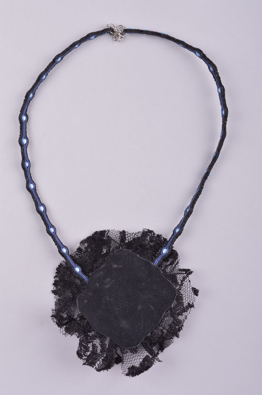Handmade Soutache Schmuck dunkle Modeschmuck Halskette schöne Collier Halskette foto 3