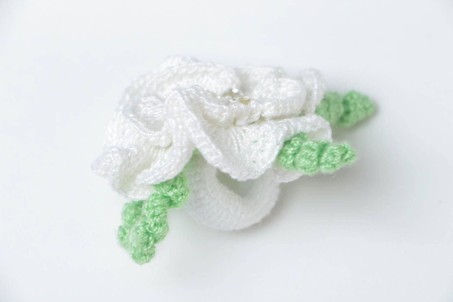 Flower scrunchy hand-crocheted scrunchies handmade hair accessories for girls photo 4