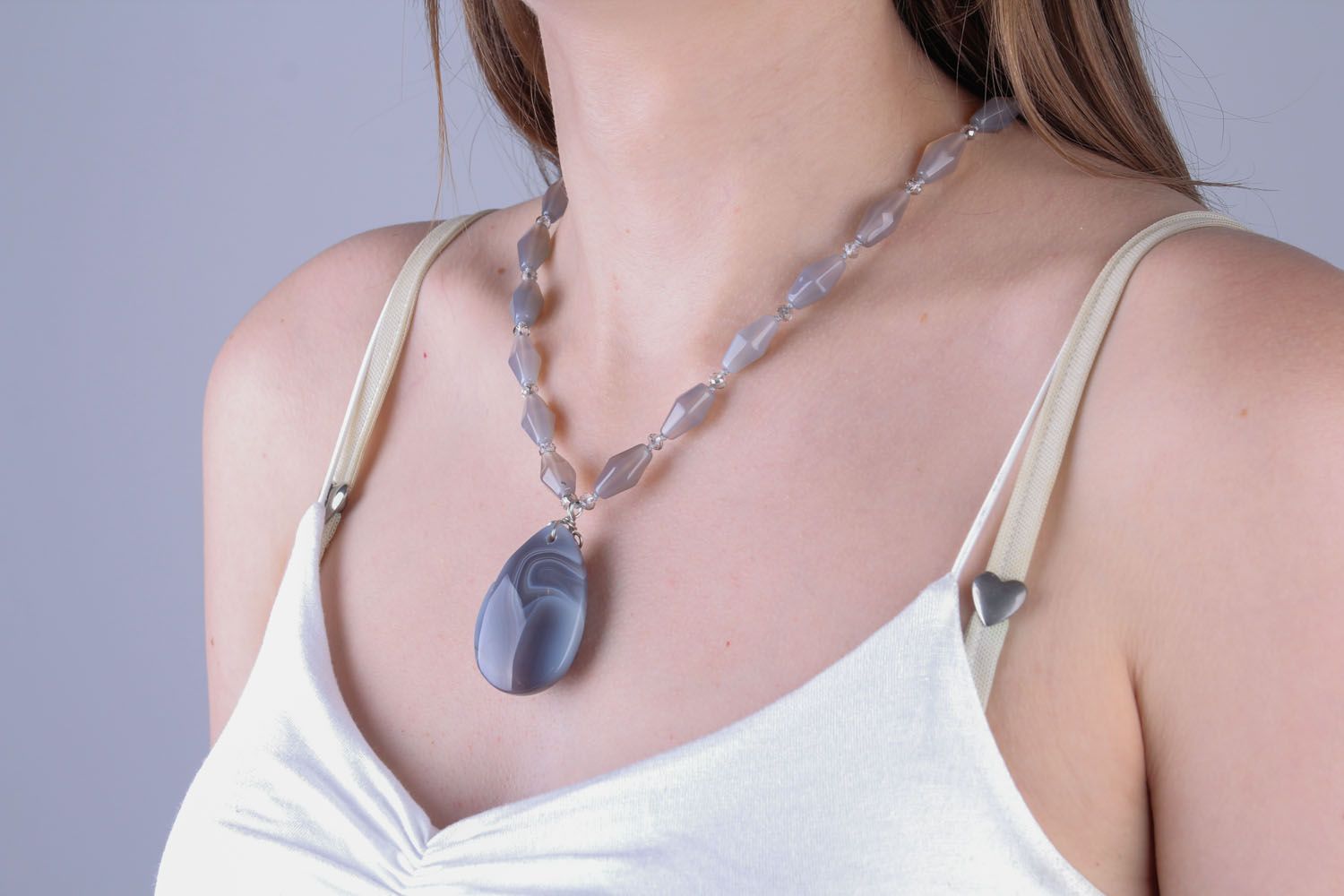 Agate necklace photo 4