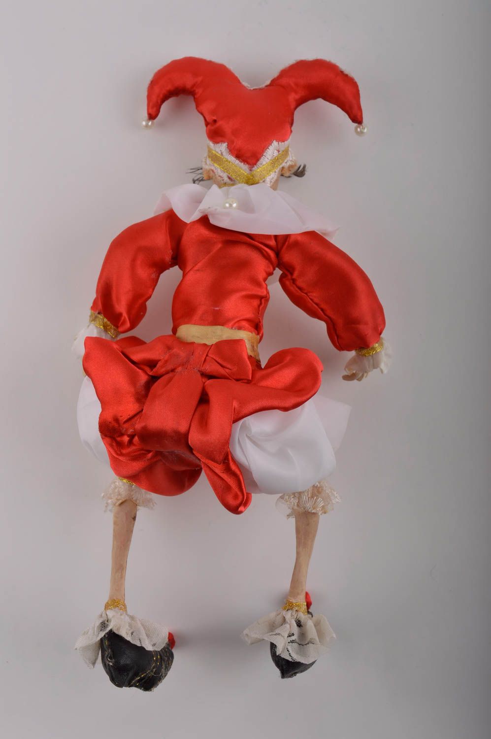 Декоративная кукла ручной работы кукла для интерьера кукла из глины Арлекино фото 5