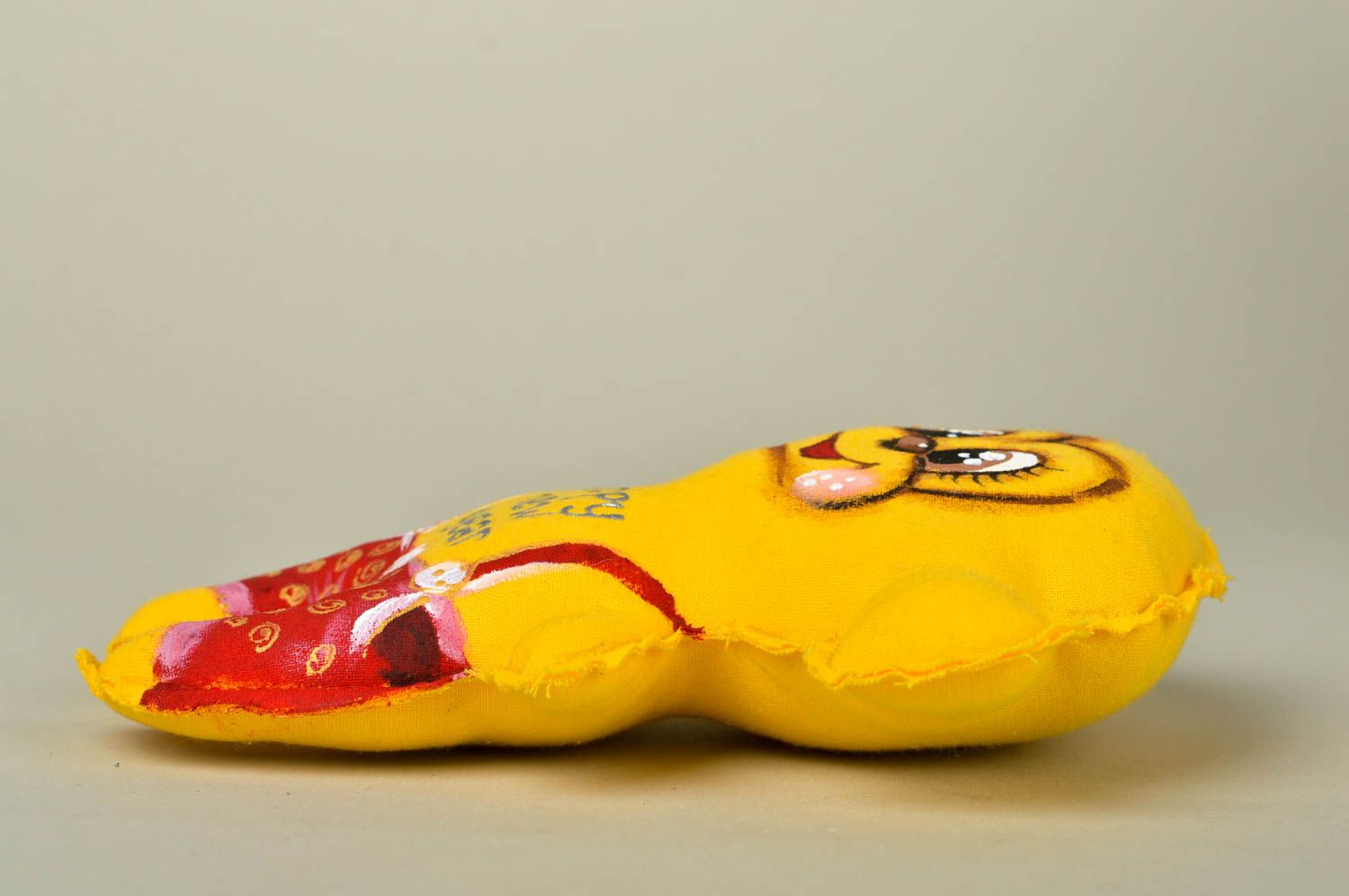 Мягкая игрушка ручной работы желтая мартышка декор для дома игрушка из ткани фото 2