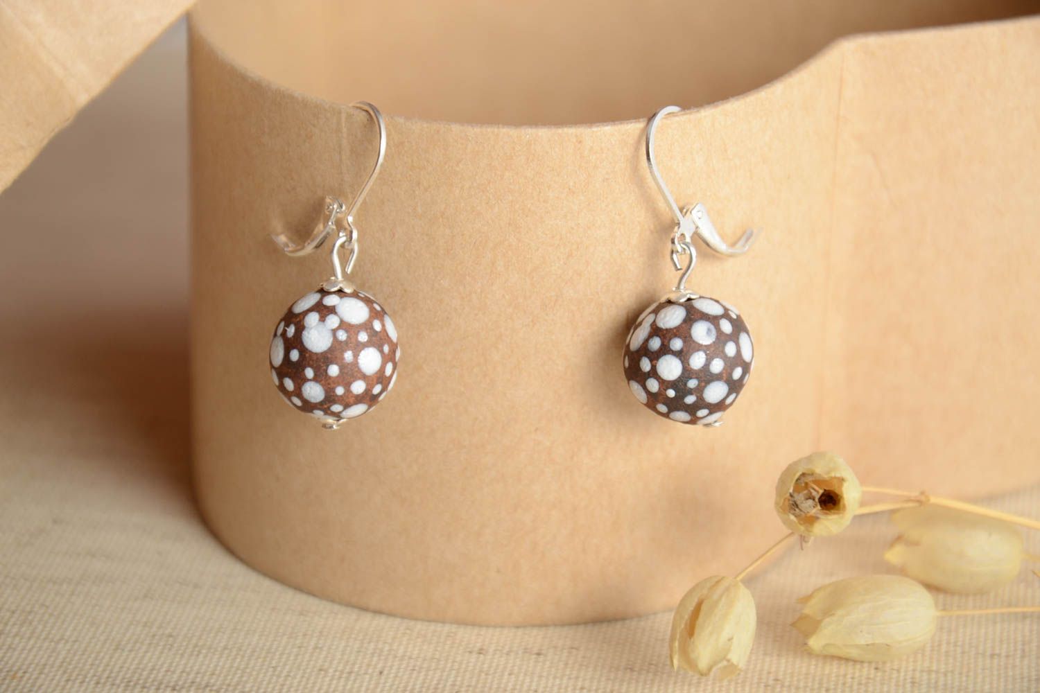 Schöne handmade Ohrringe Juwelier Modeschmuck Geschenk für Frauen runde Ohrringe foto 1