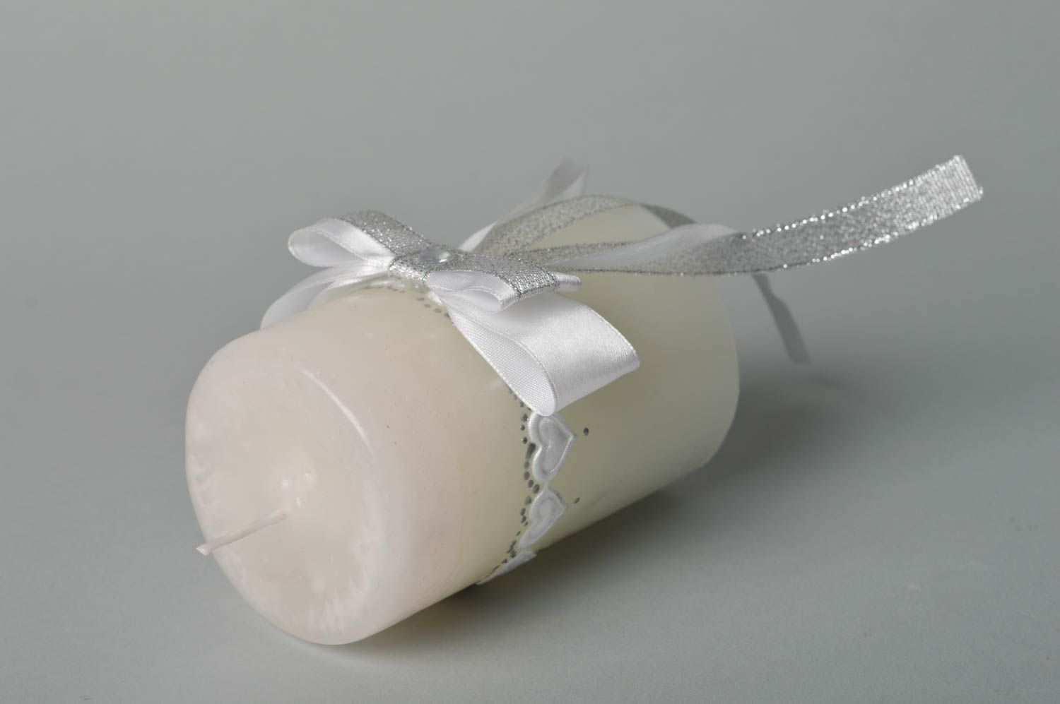 Vela de parafina blanca artesanal accesorio para boda elegante regalo original foto 3