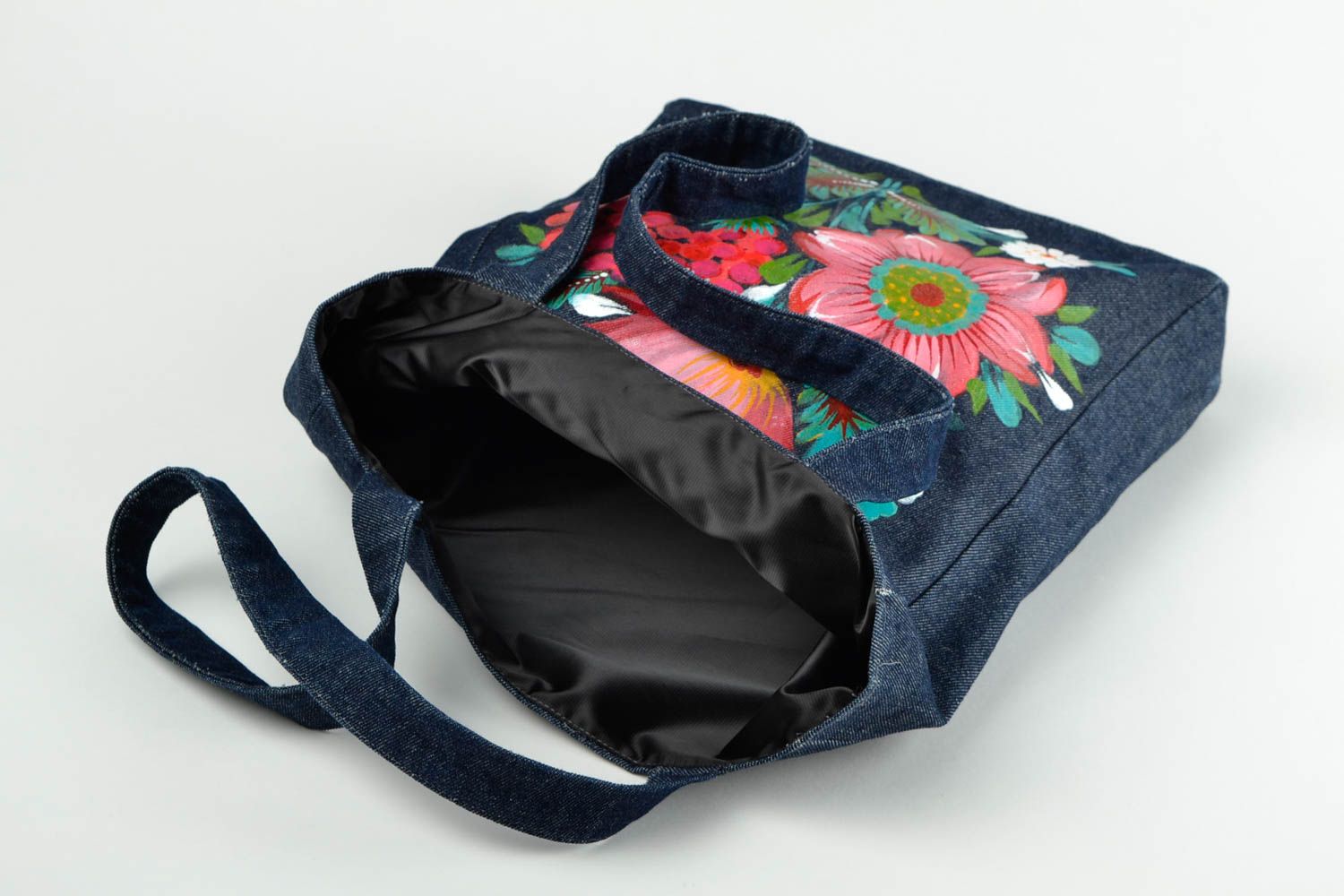 Сумка ручной работы текстильная сумка с росписью сумка на плечо авторская фото 4
