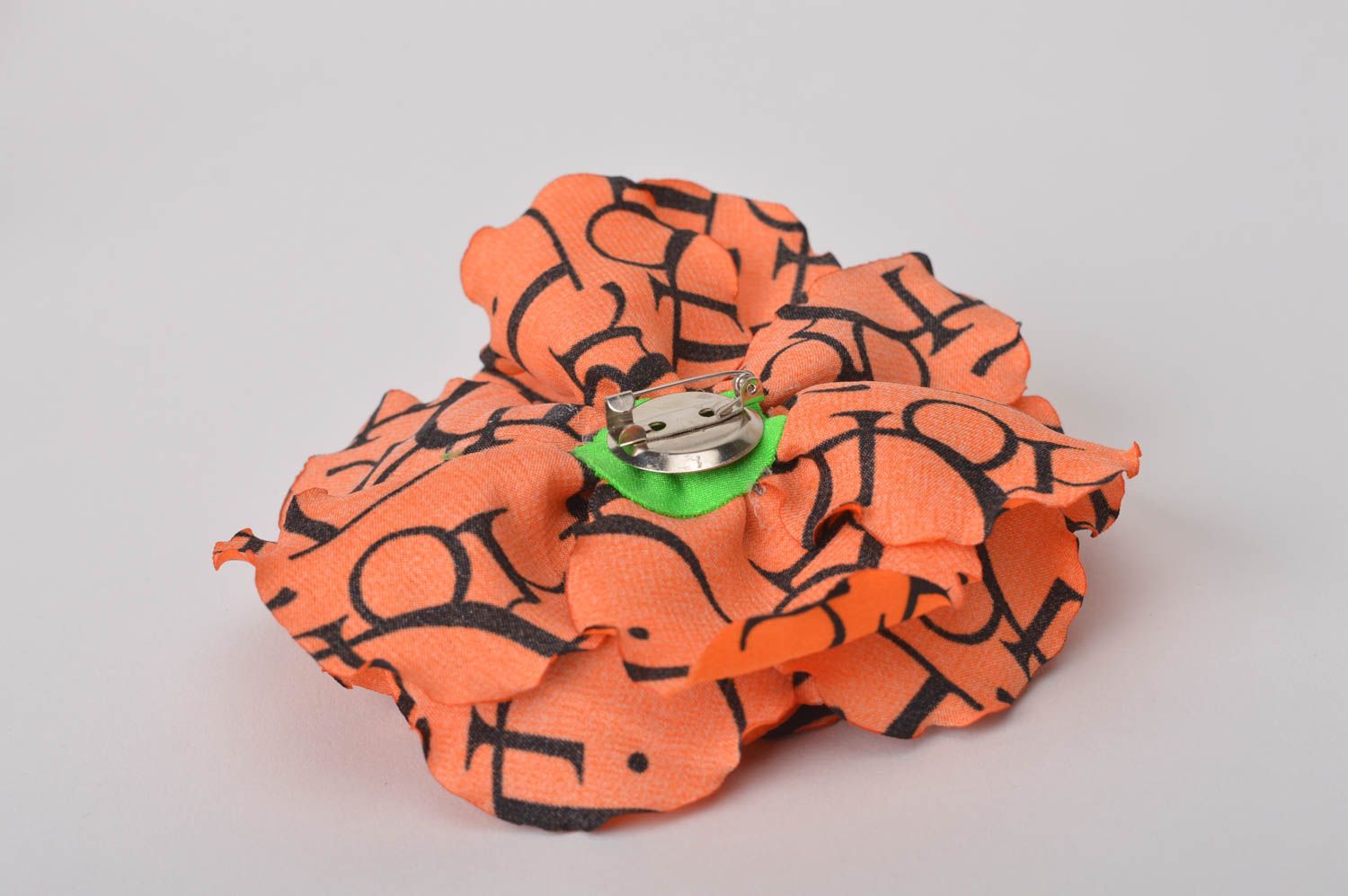 Schmuck Brosche handgemachter Schmuck Accessoire für Frauen orange Blume foto 4