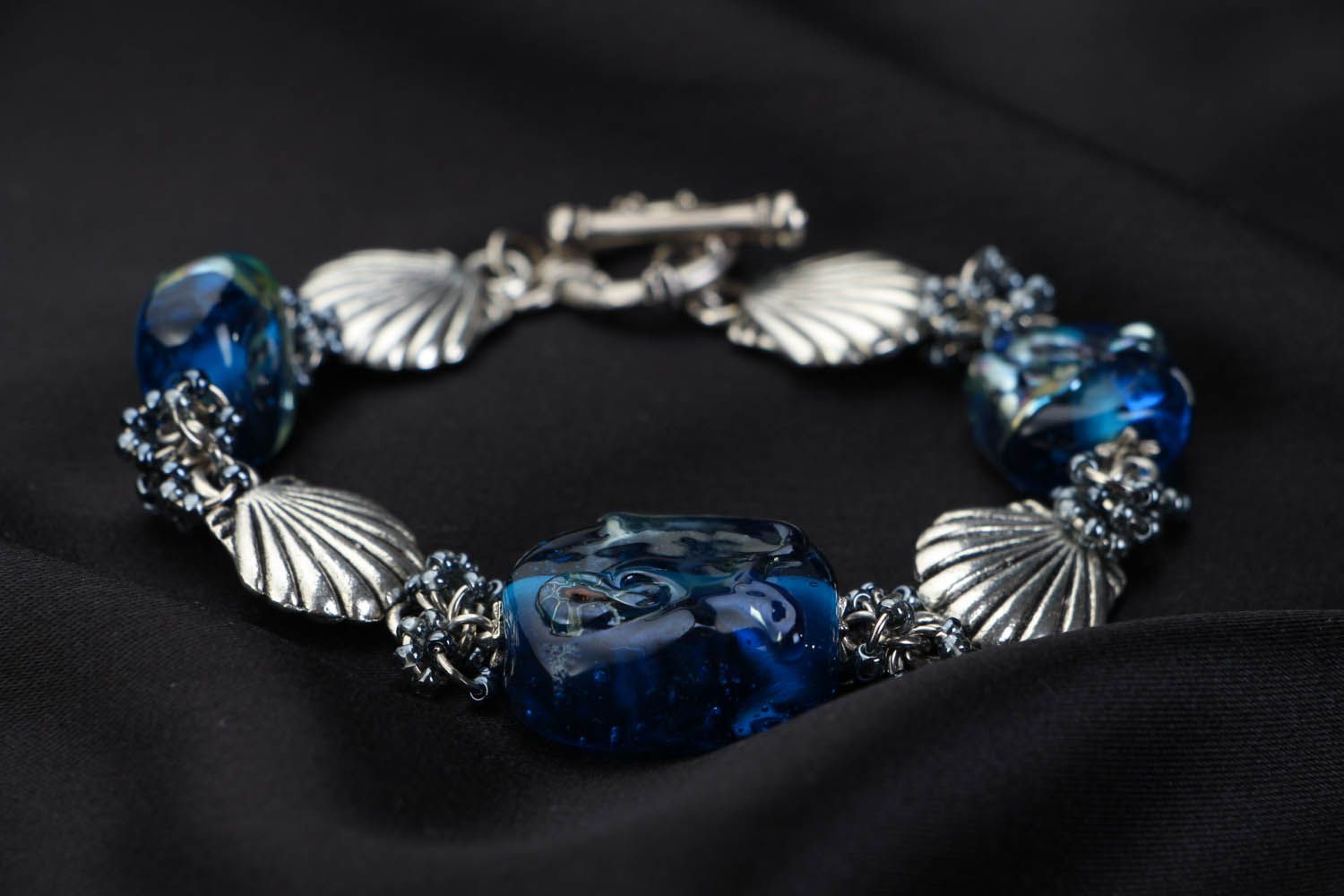 Designer glass bracelet Marine photo 1