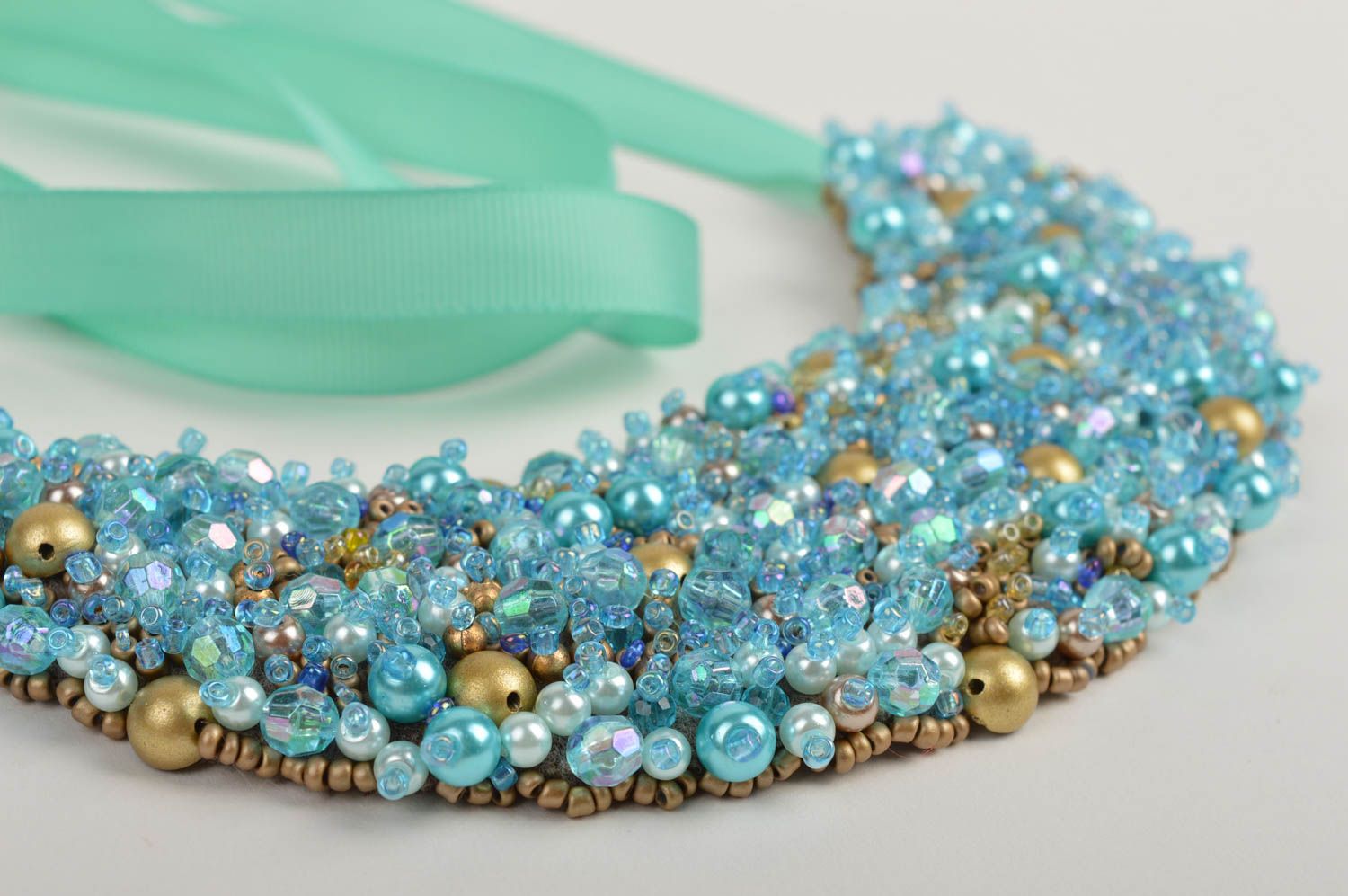 Handmade blue tender necklace elegant stylish necklace beautiful jewelry photo 5