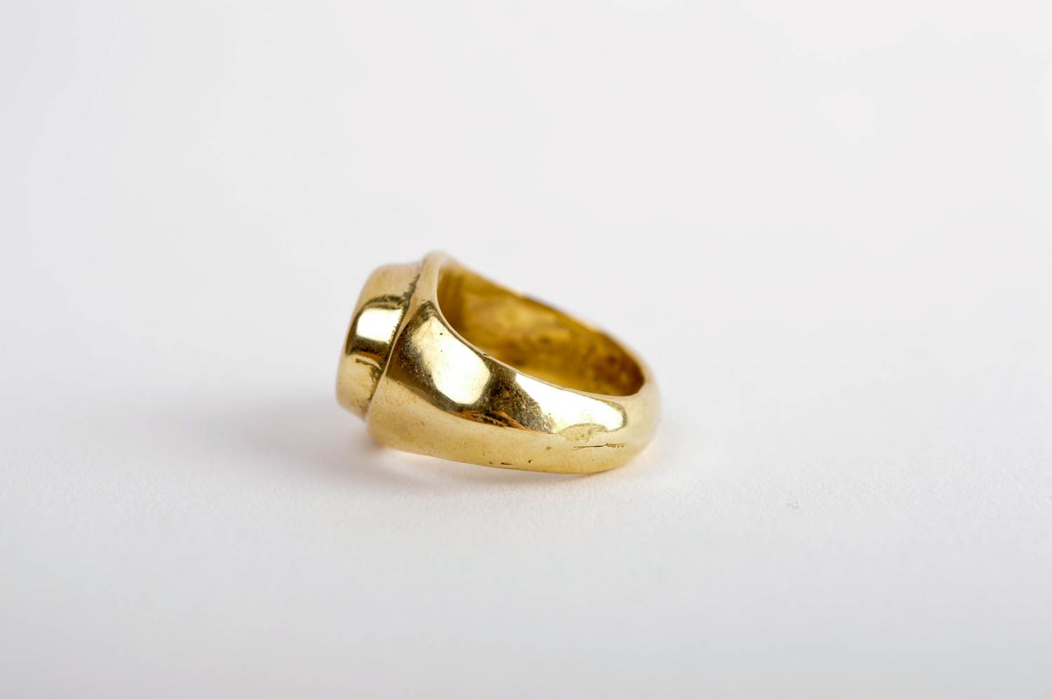 Handmade metal ring stylish designer ring present unusual brass jewelry photo 3