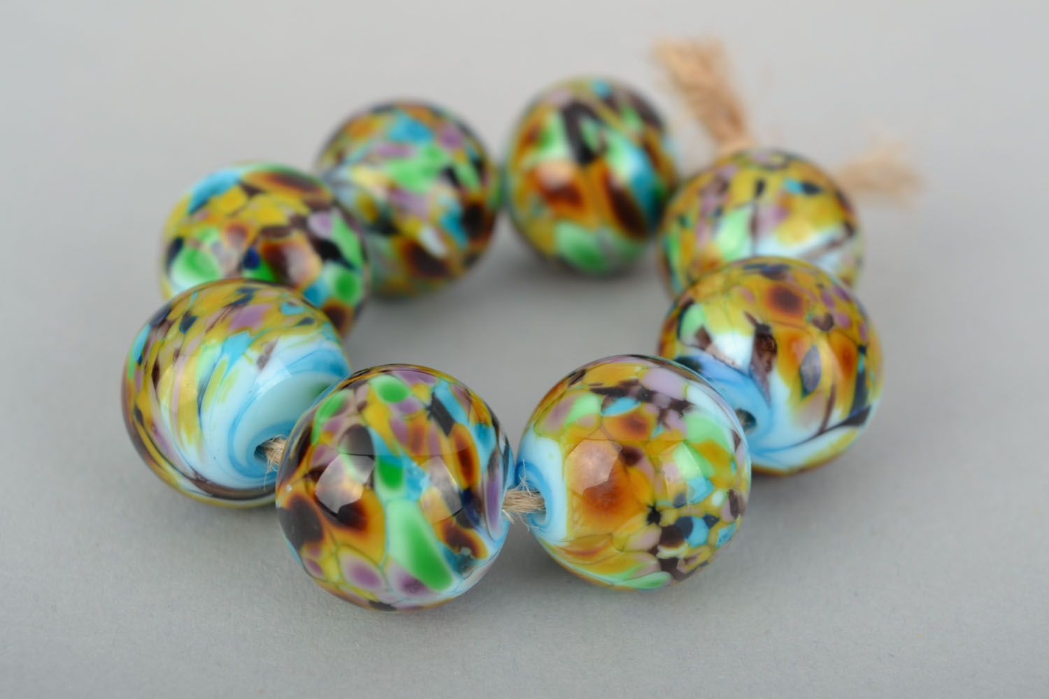 Set of lampwork glass beads photo 2