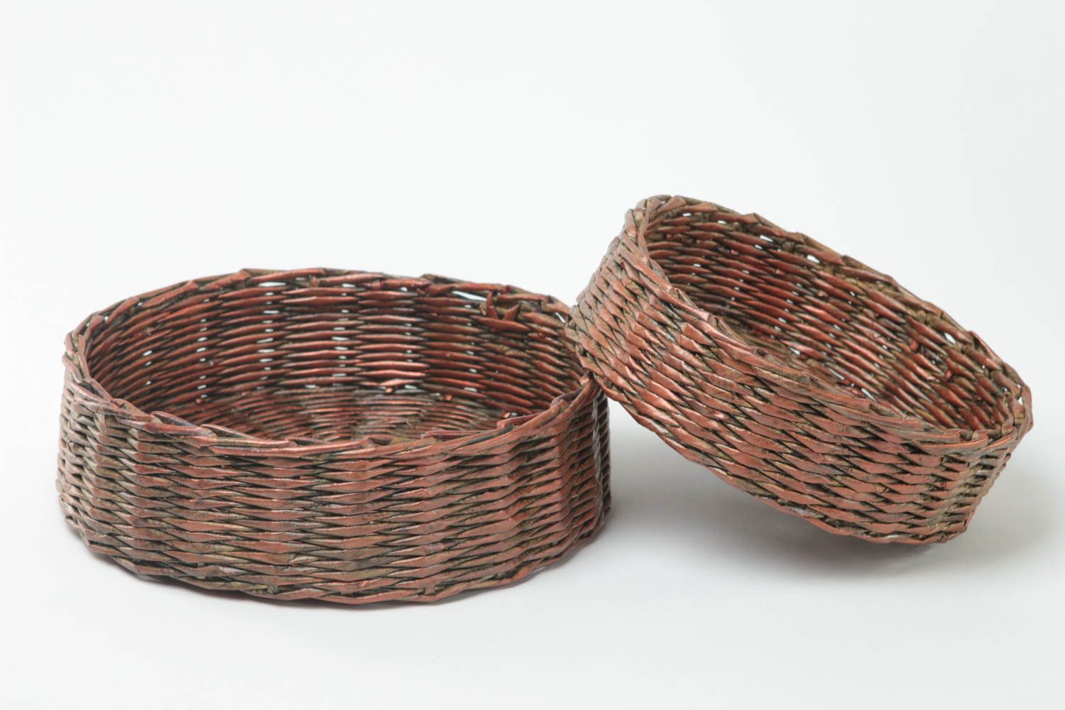 Handmade paper basket 2 newspaper baskets woven basket design gift ideas photo 2