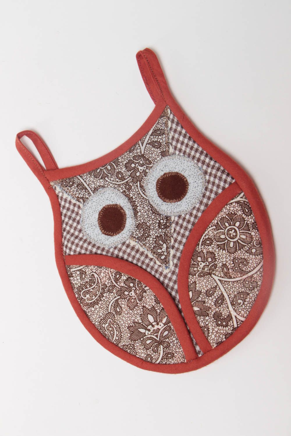 Kitchen pot holder Owl made of cotton with batting handmade kitchen decor photo 2
