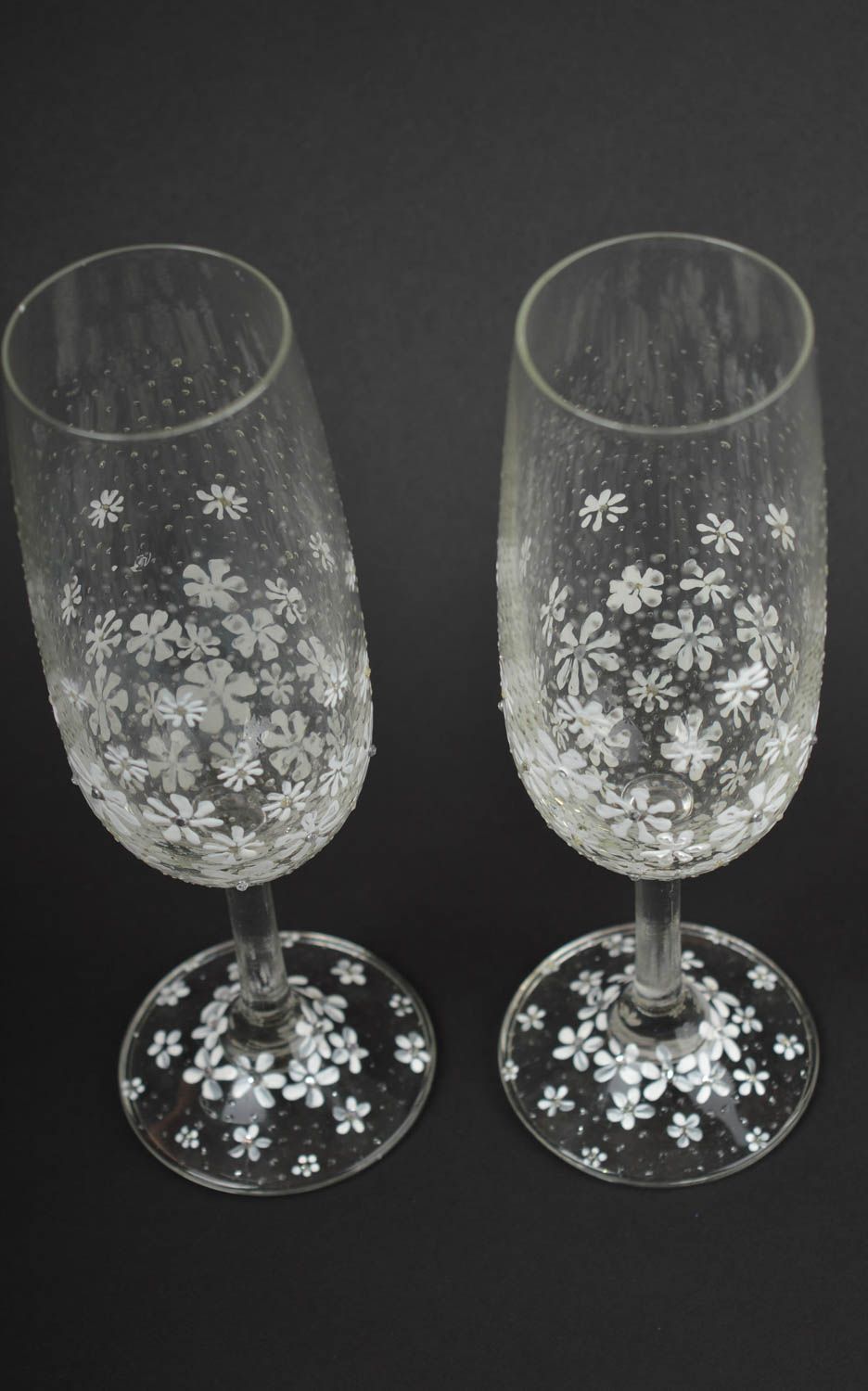 Бокалы ручной работы фужеры для шампанского бокалы из стекла набор 2 шт фото 3