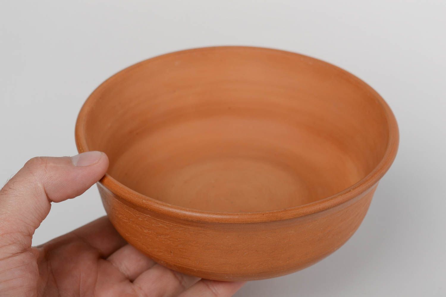 Beautiful handmade designer terracotta clay soup bowl 600 ml photo 5