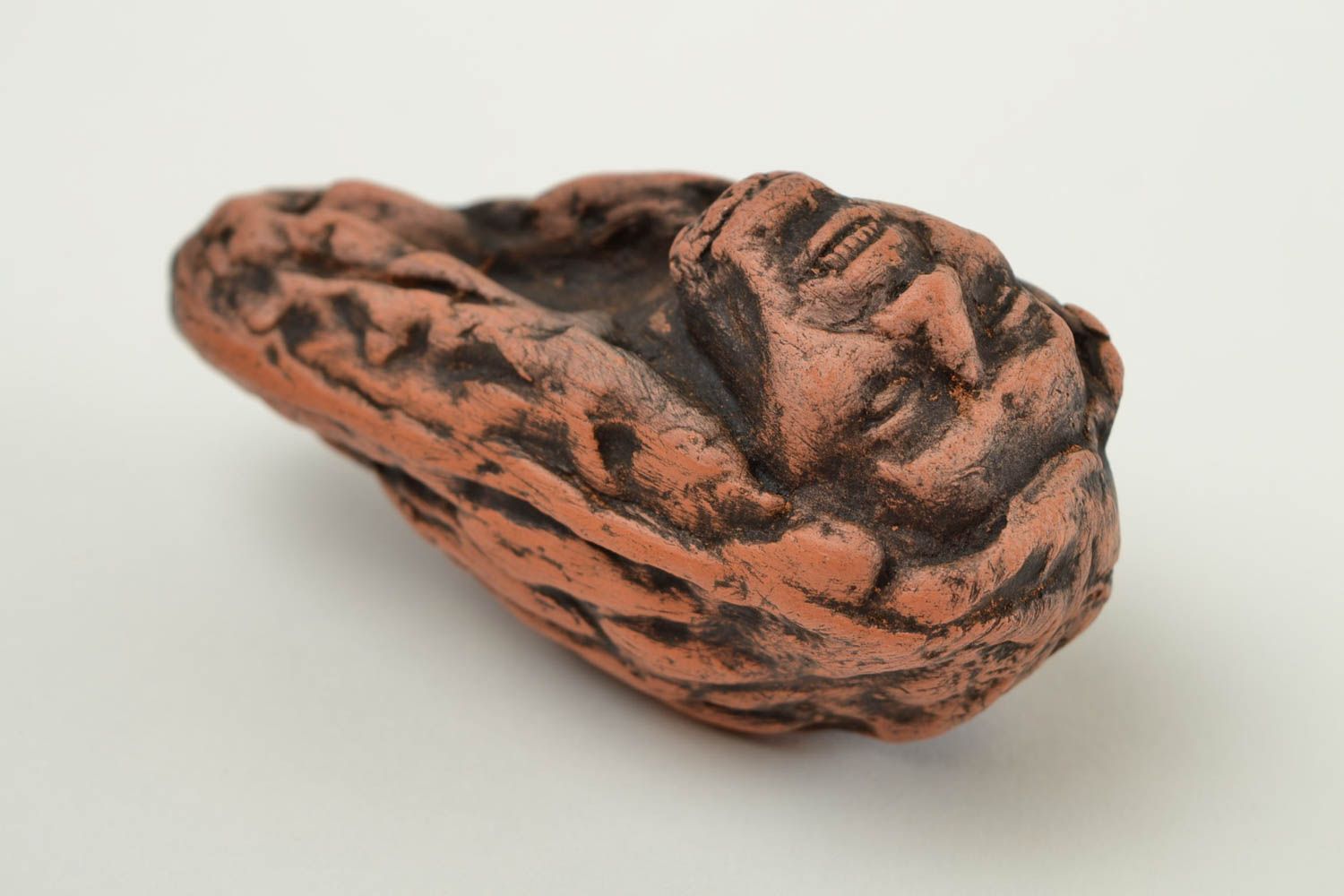 Ungewöhnliche Ton Pfeife handmade Tabak Pfeife originell Accessoire für Männer foto 3
