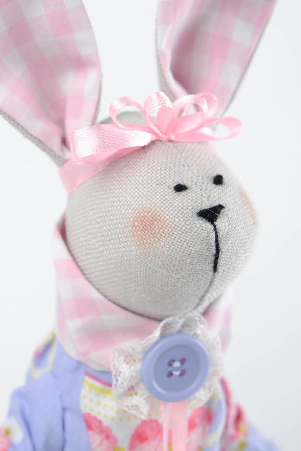 Игрушка заяц ручной работы авторская игрушка из ткани мягкая игрушка для детей фото 3