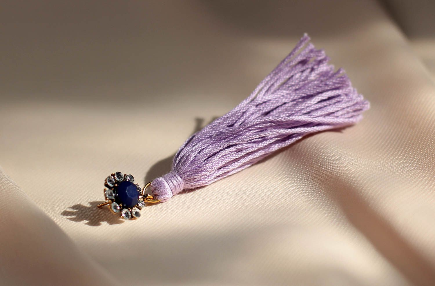 Украшение ручной работы длинные серьги красивые плетеные серьги с кисточками фото 5