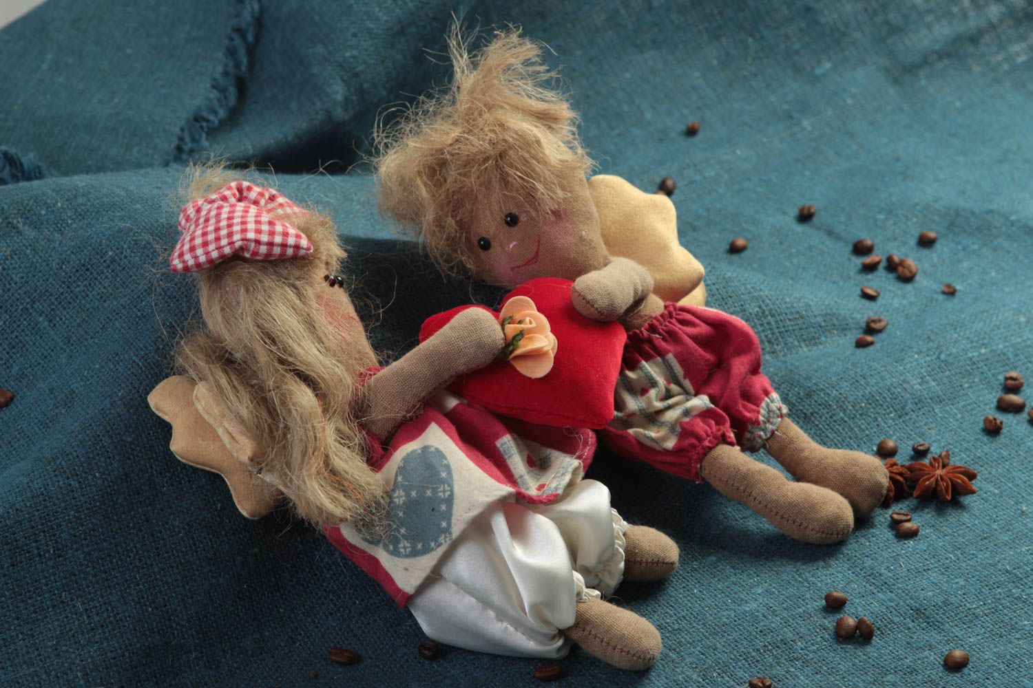 Kuscheltier Engel handmade Kleinkinder Spielzeug Schutzengel Plüschtier 2 Stück foto 1