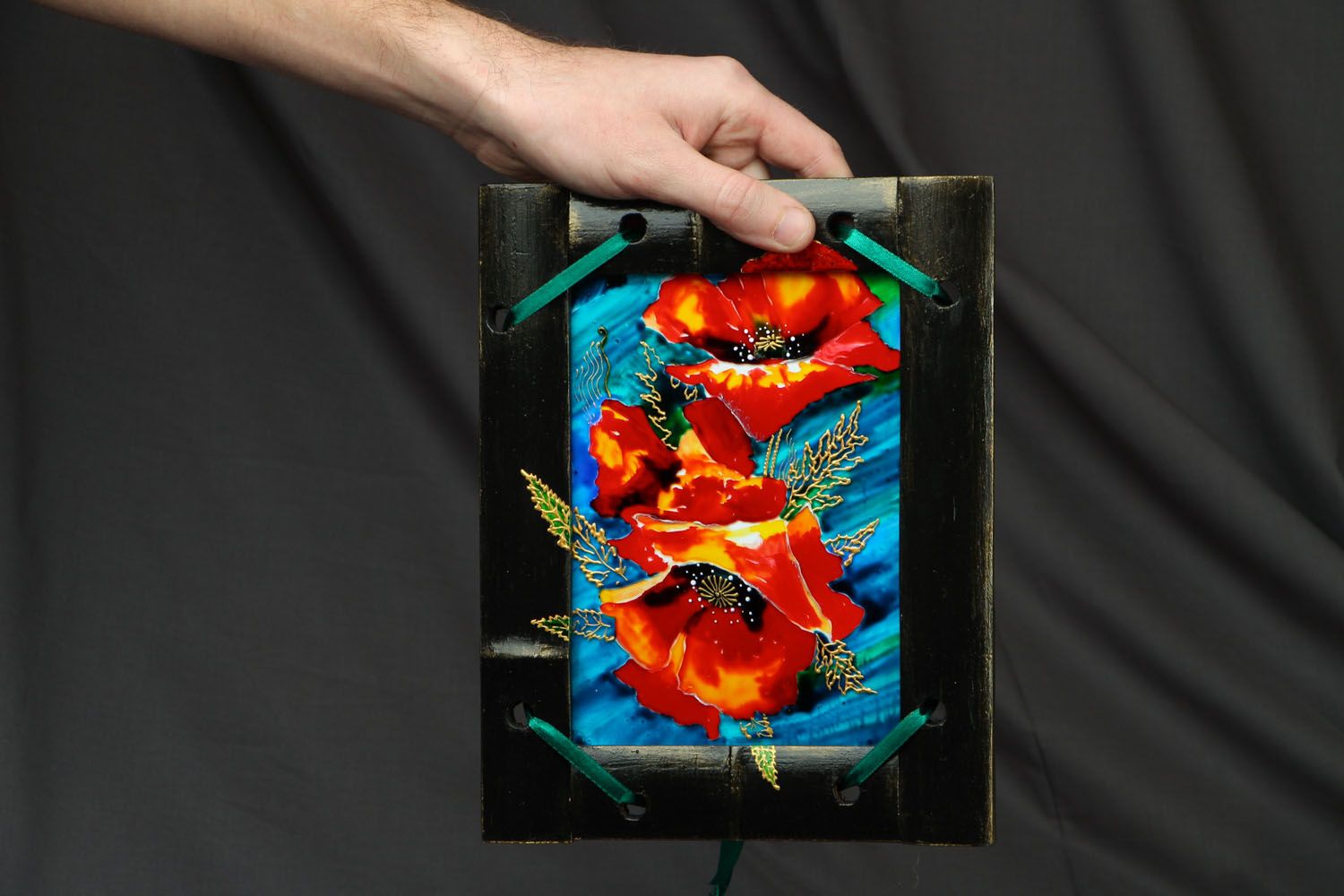 Glass painting Poppies photo 3